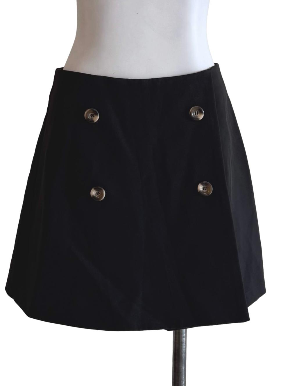 Carbon Black Buttoned Skort