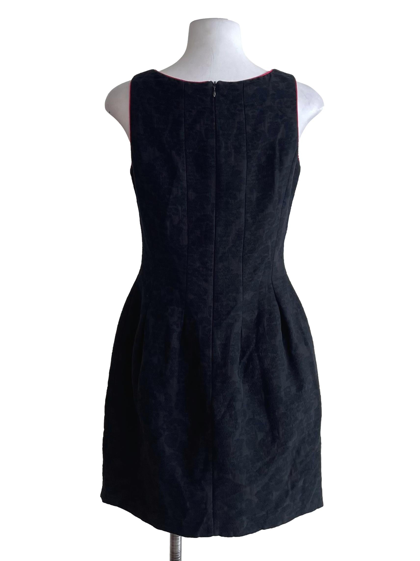 Charcoal Black Pink Trace Sheath Dress