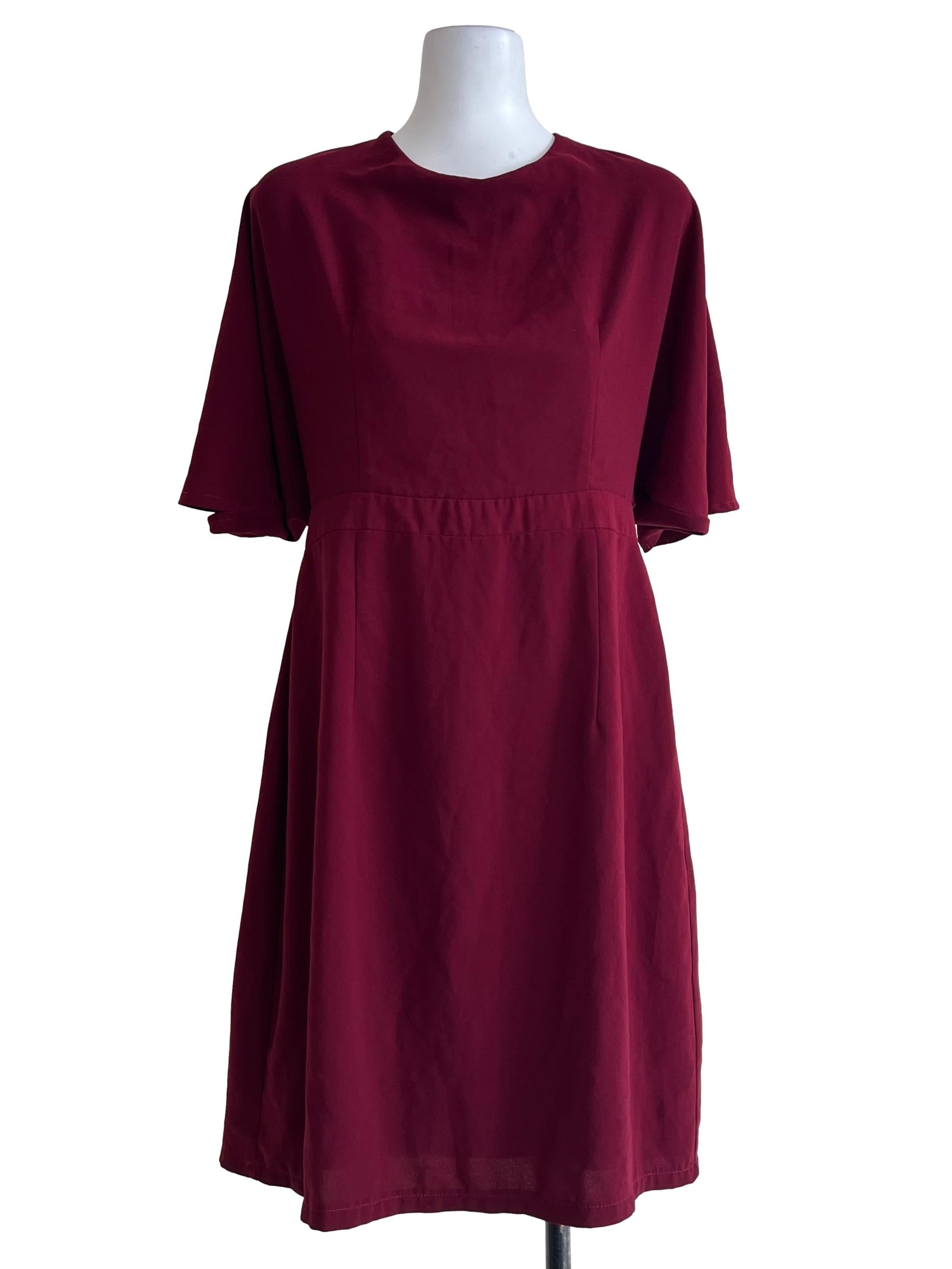 Apple Red Scoop A-Line Dress