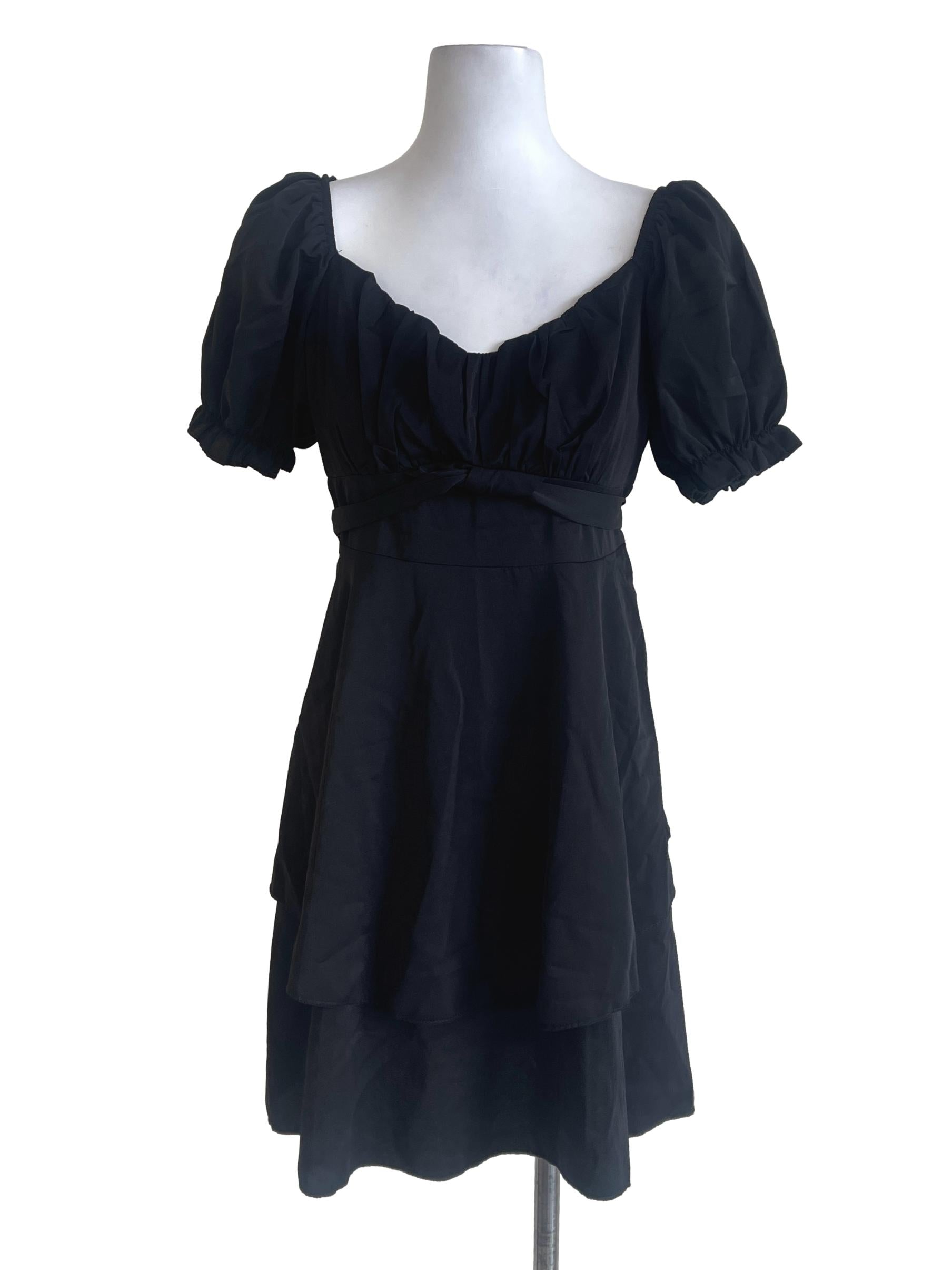 Black Adjustable Belt Dress