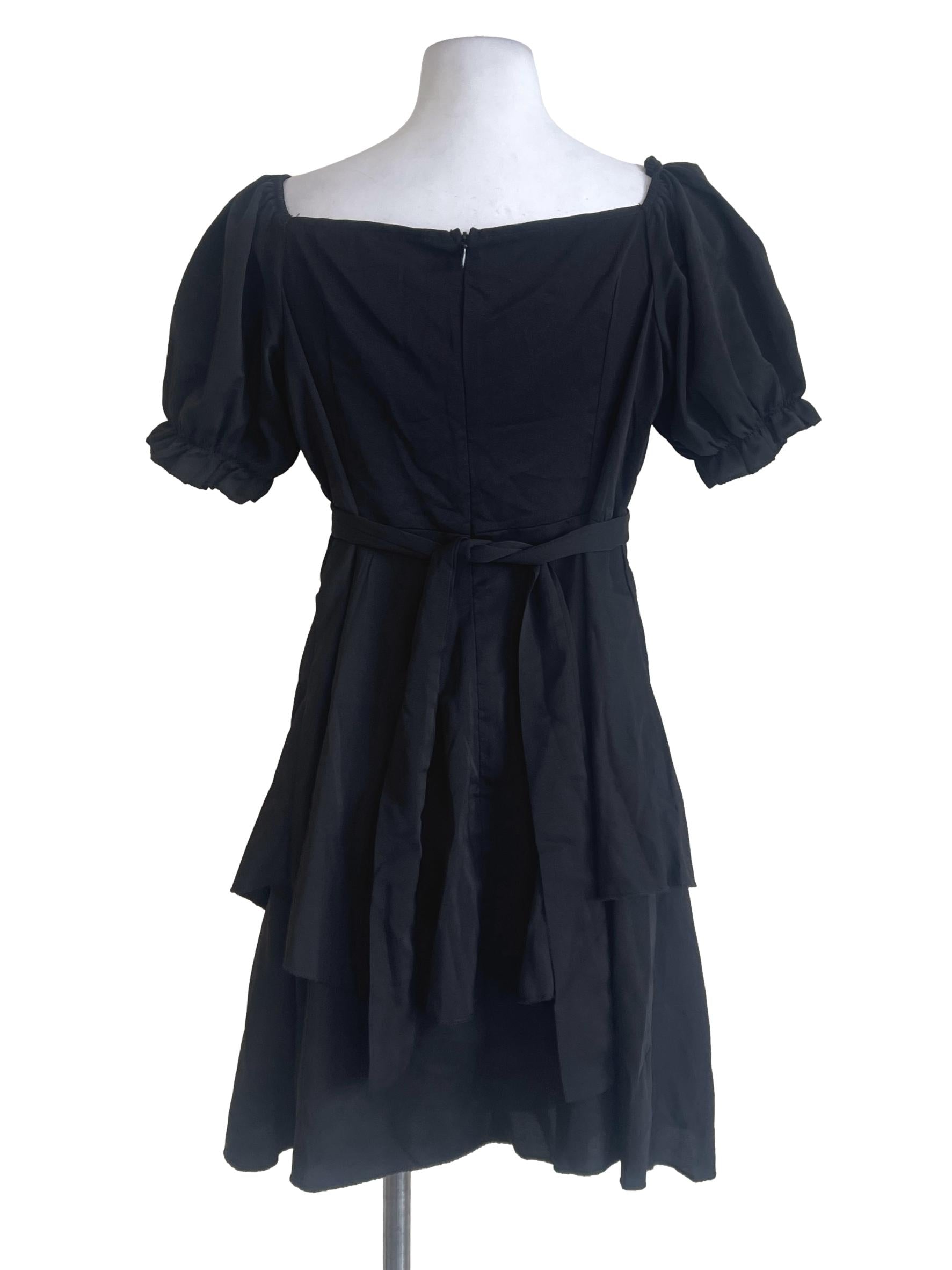 Black Adjustable Belt Dress
