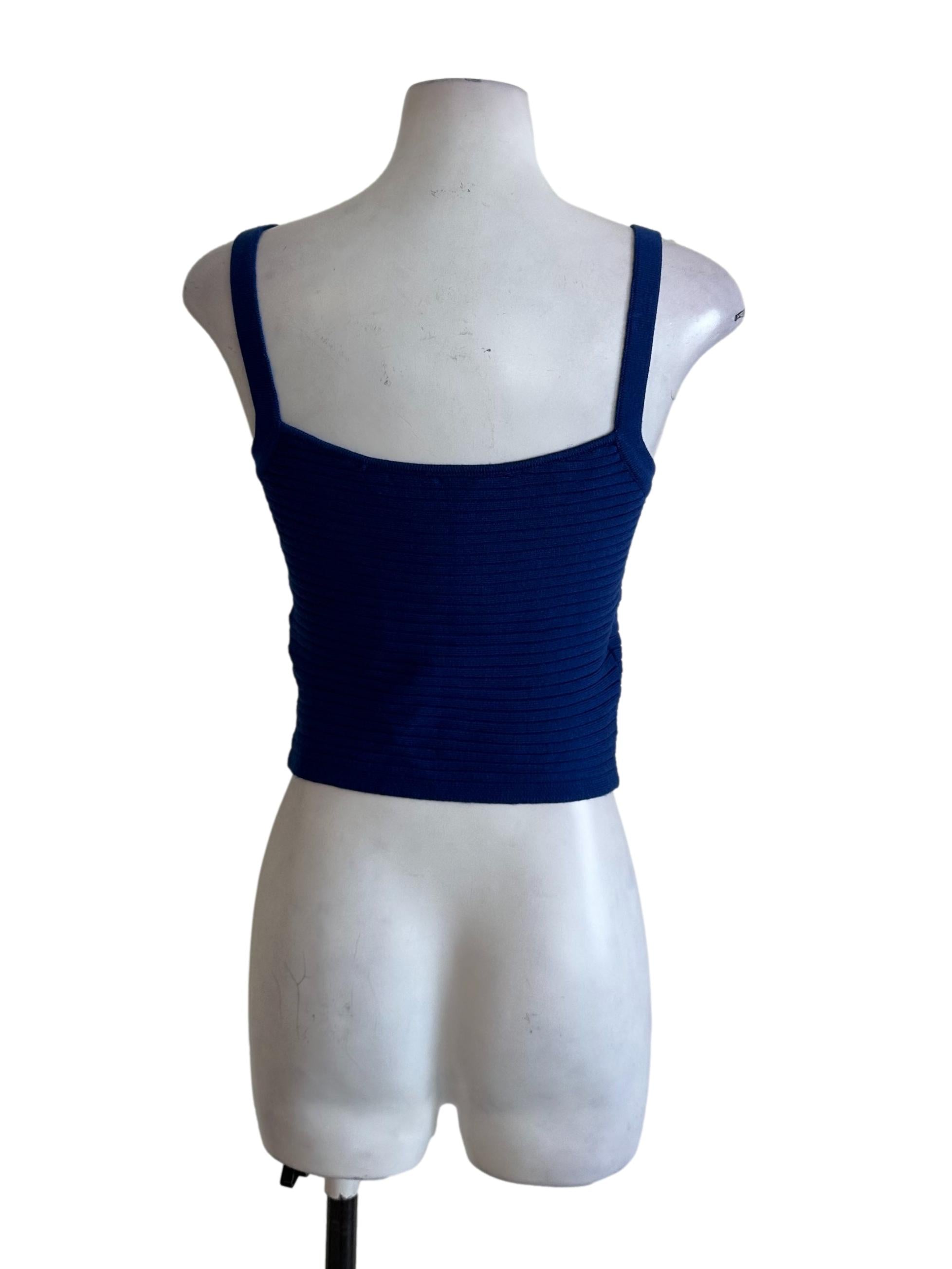 Berry Blue Knit Sweetheart Top