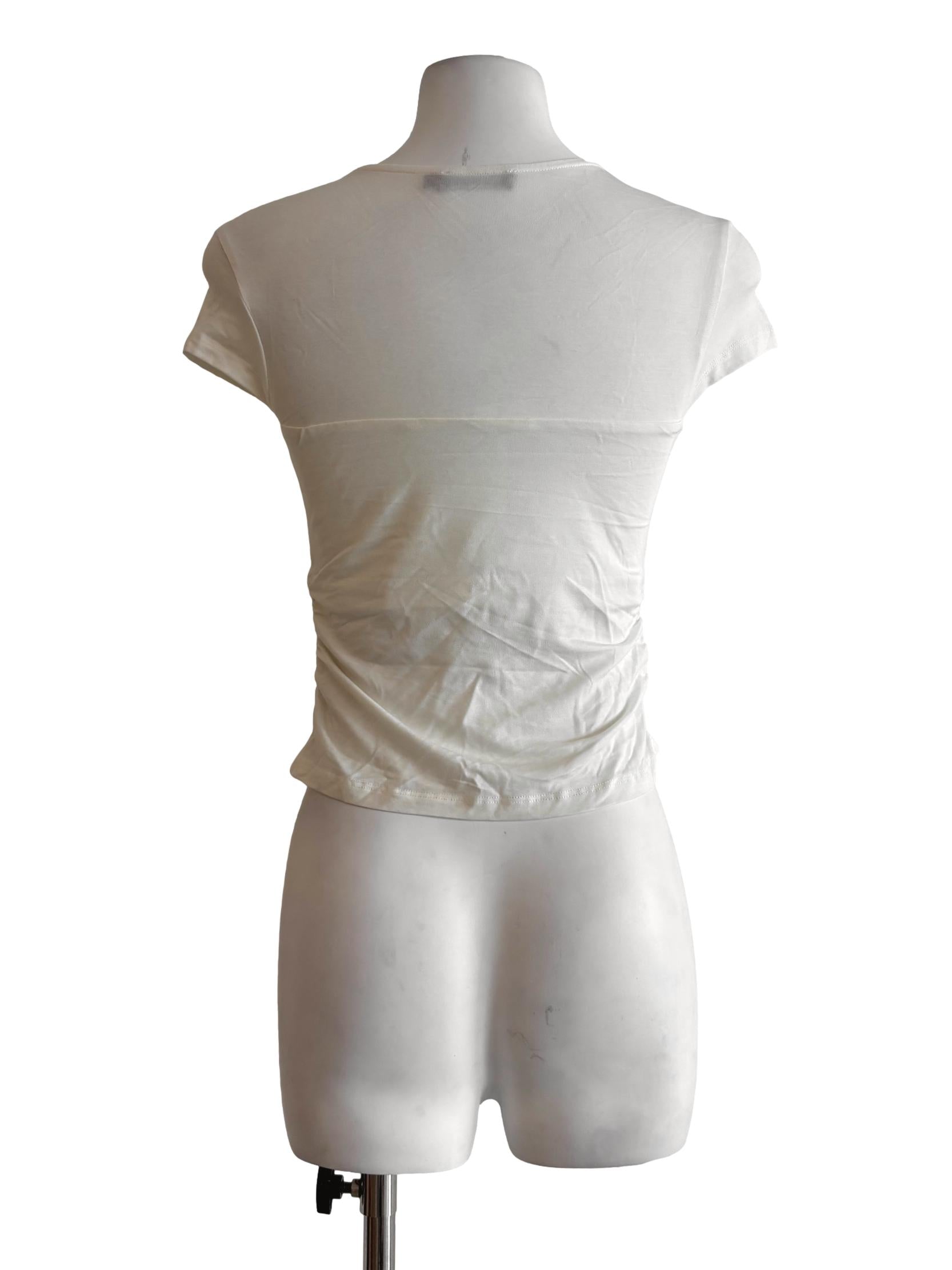 Pearl White Ruched Top