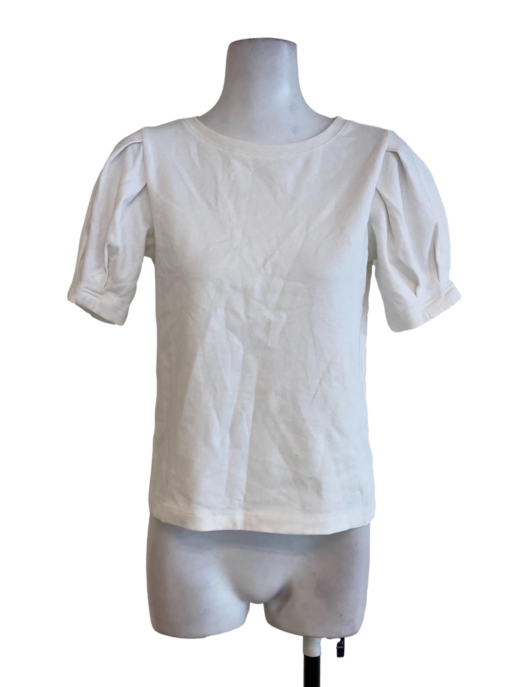 White Puffy Sleeve Tee