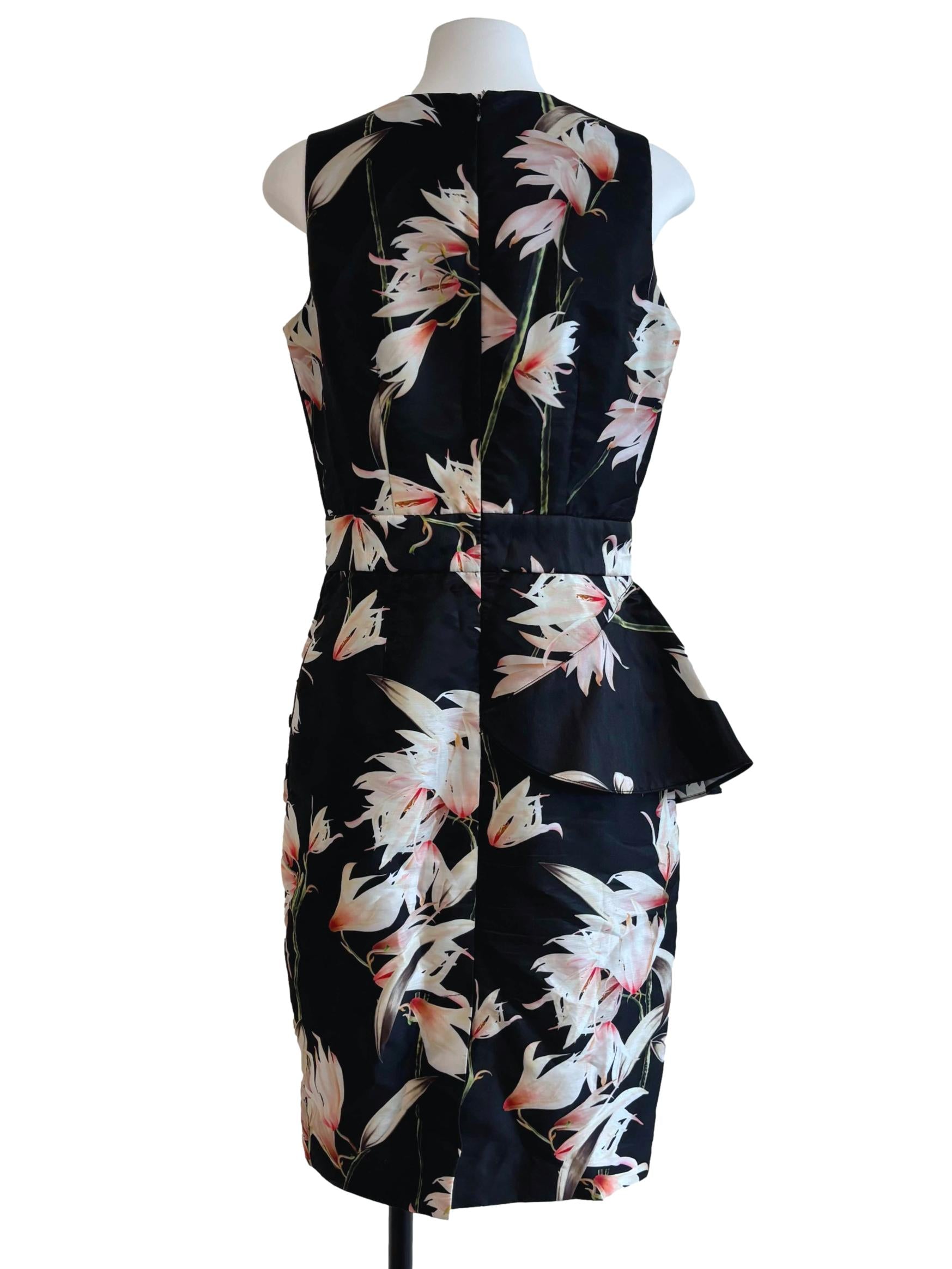 Rich Black Tulip Peplum Dress