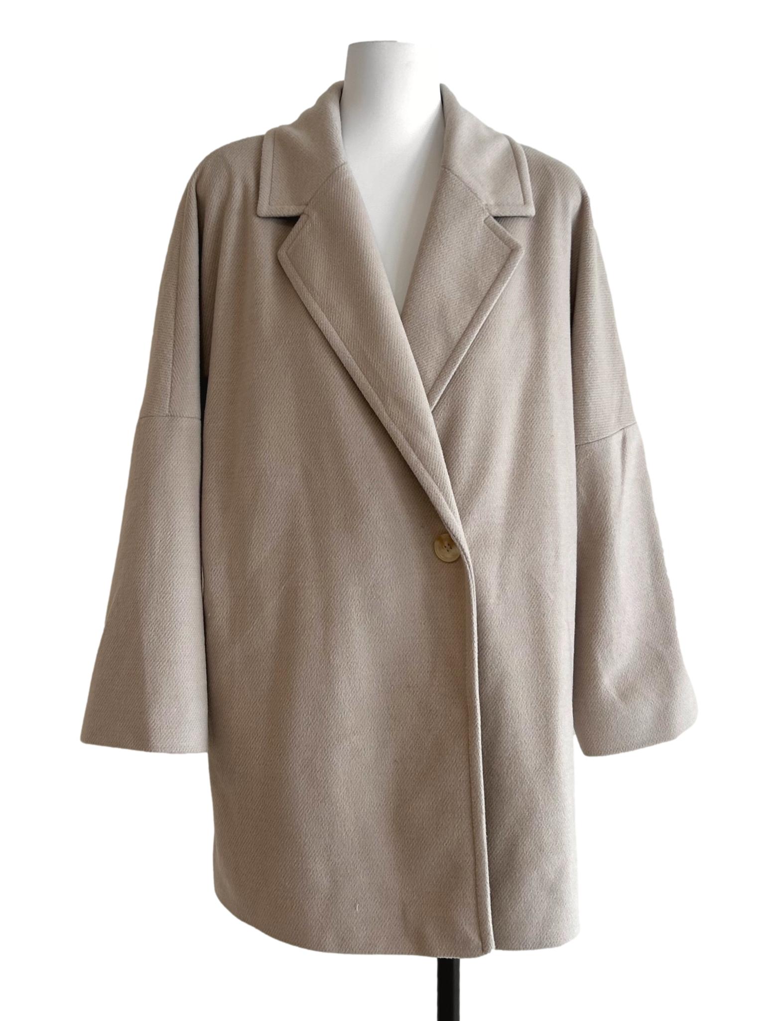 Beige Wool Longline Blazer LB