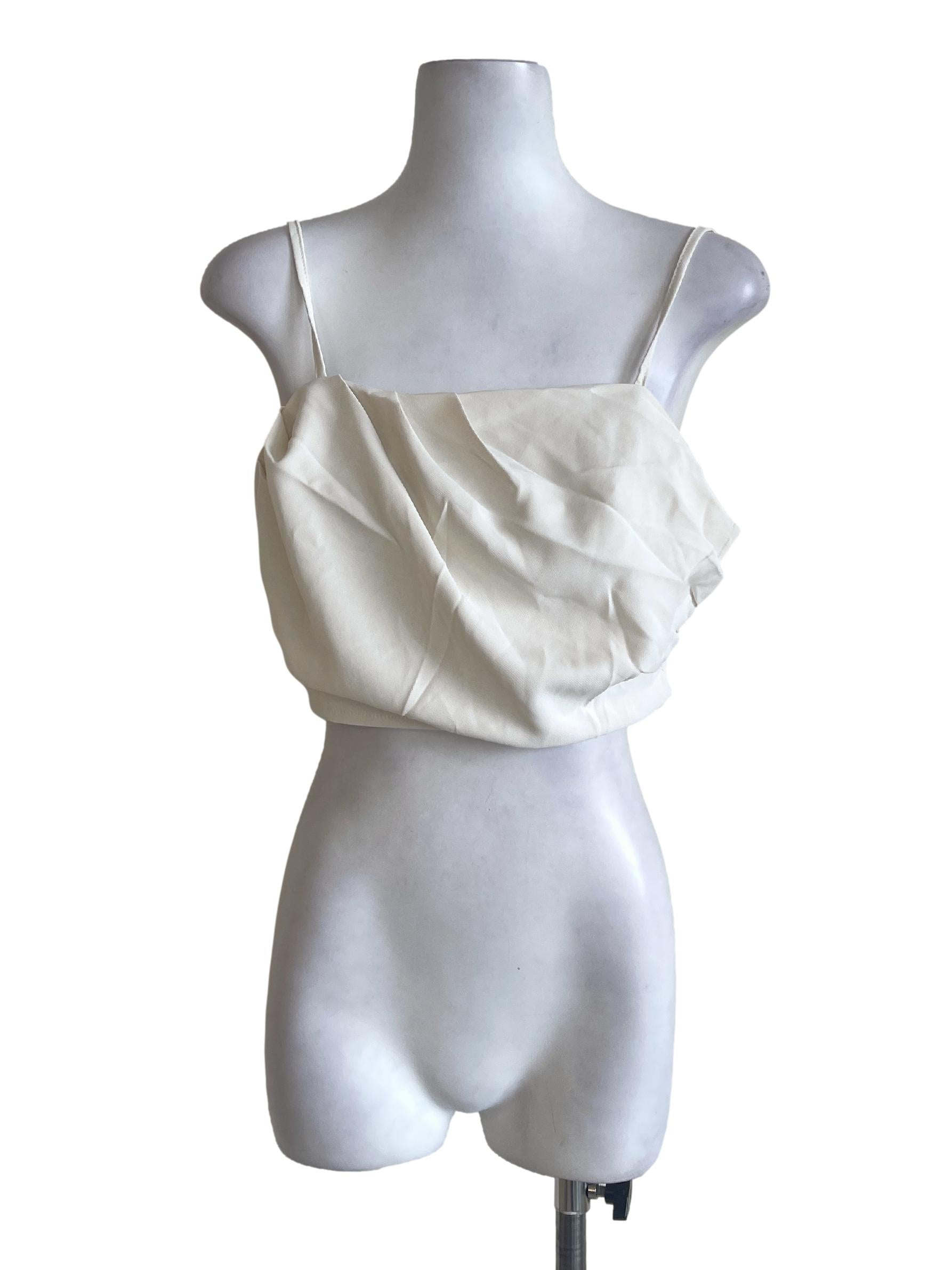 White Cream Stretchable Back Top