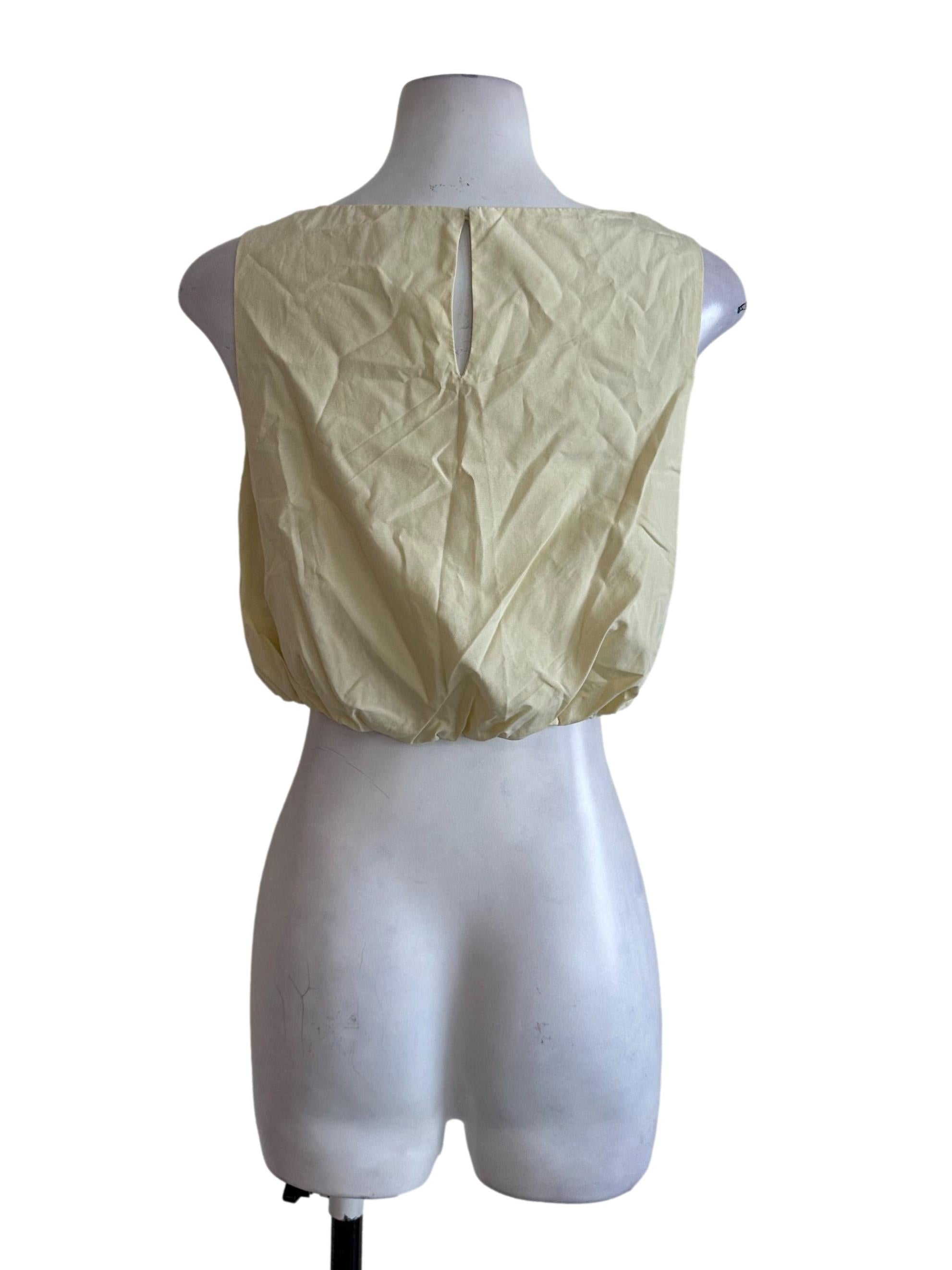 Butter Yellow Casual Crop Top
