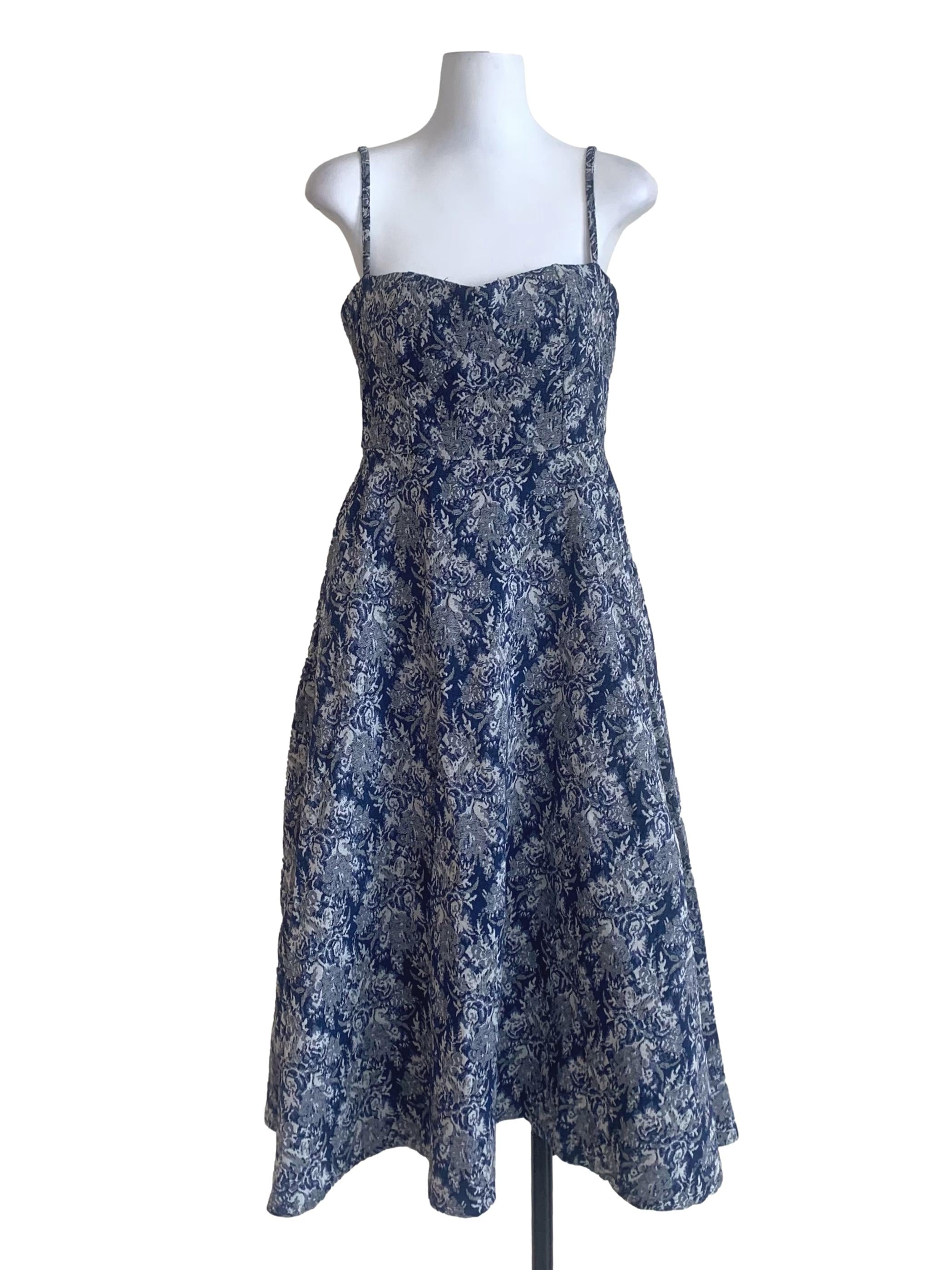 Berry Blue Pattern A-Line Dress