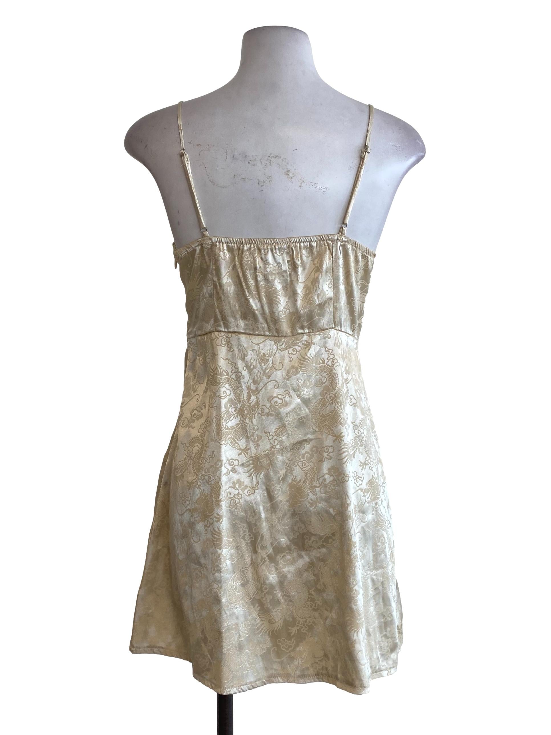 Yellow Floral Satin Mini Dress