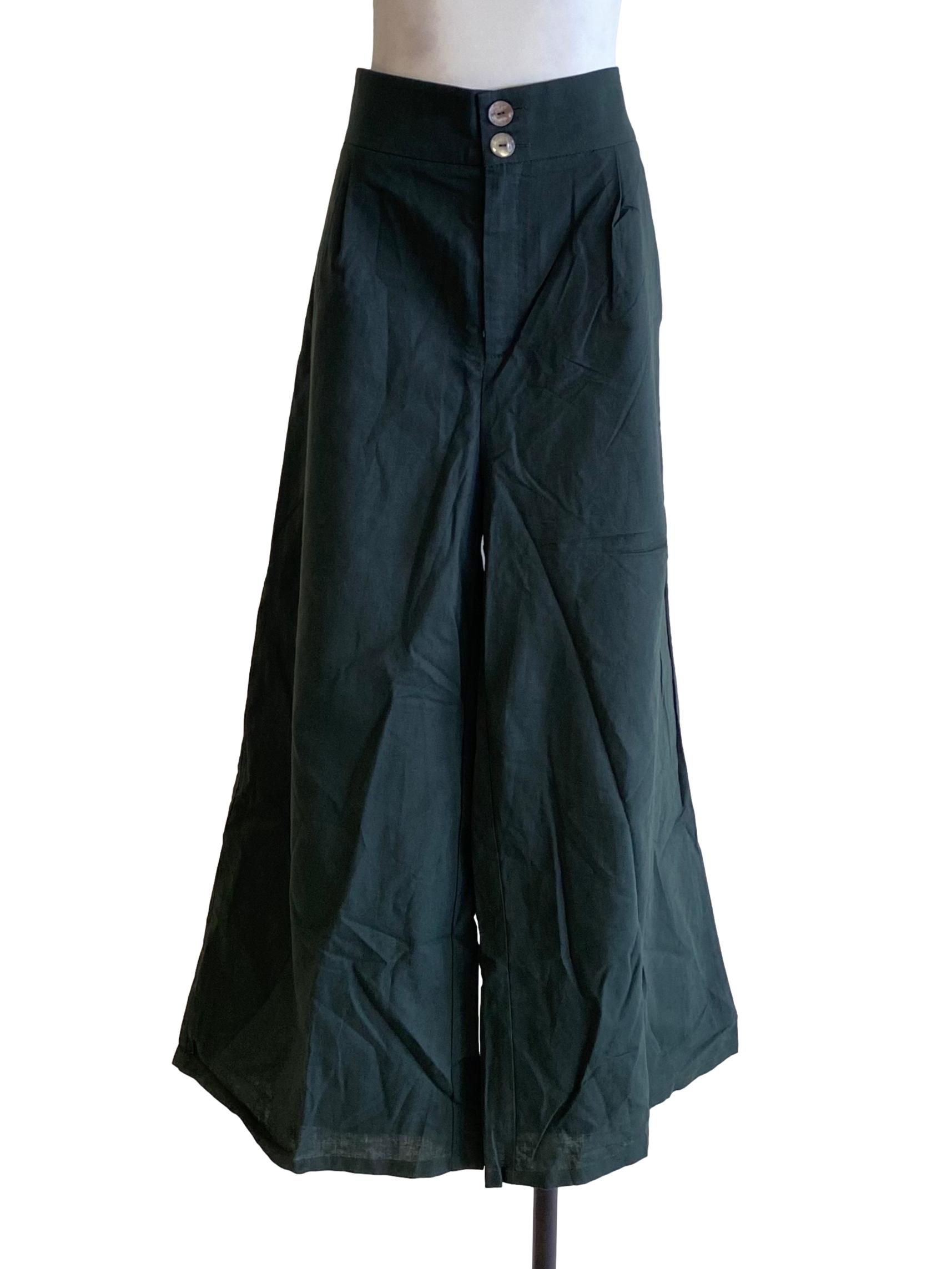 Basil Forest Green High Waist Pants