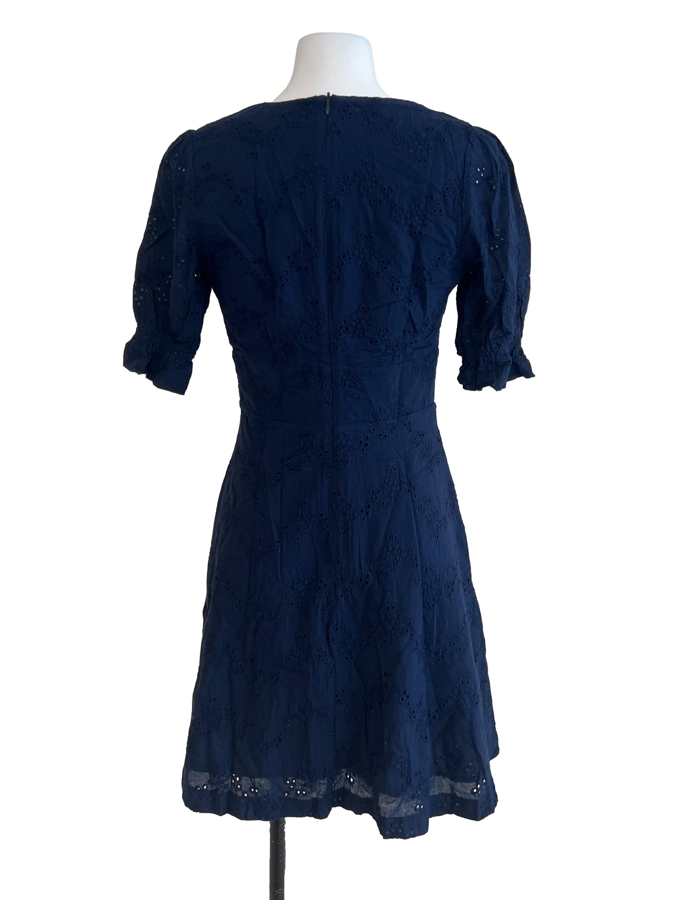 Dark Blue Embroidered Dress
