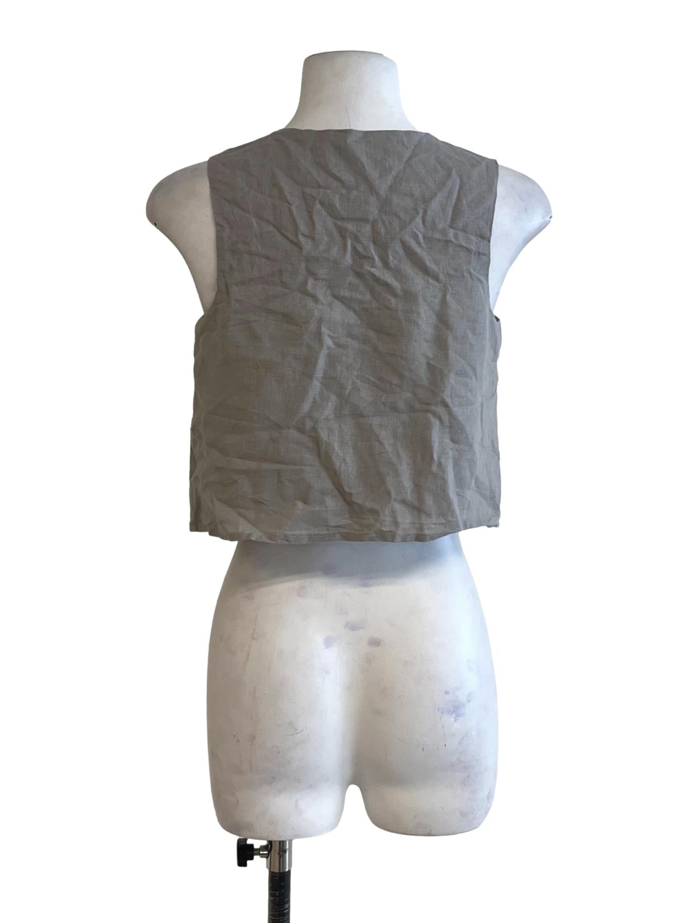 Dusty Grey Crop Vest