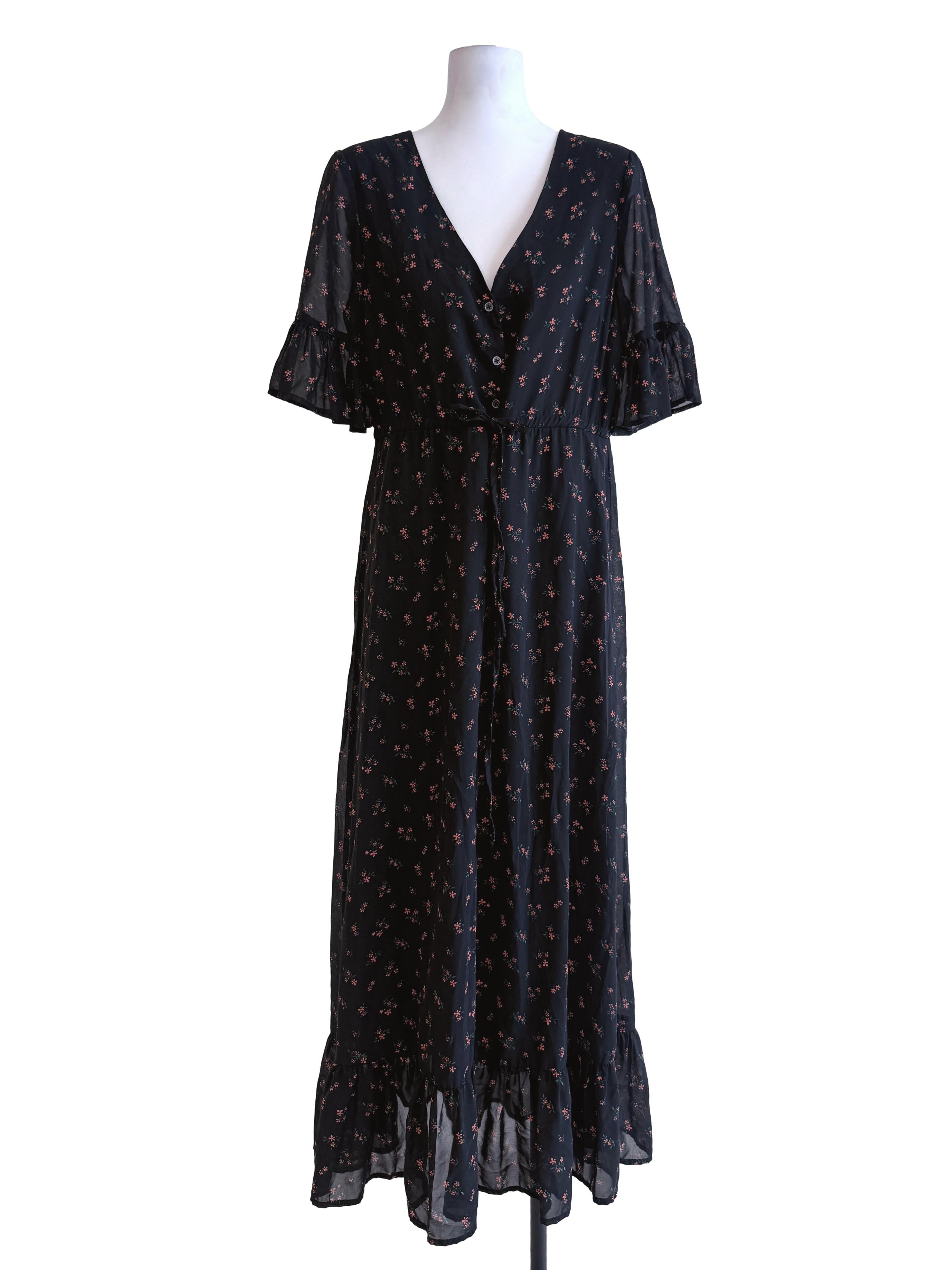 Black Floral Maxi Dress