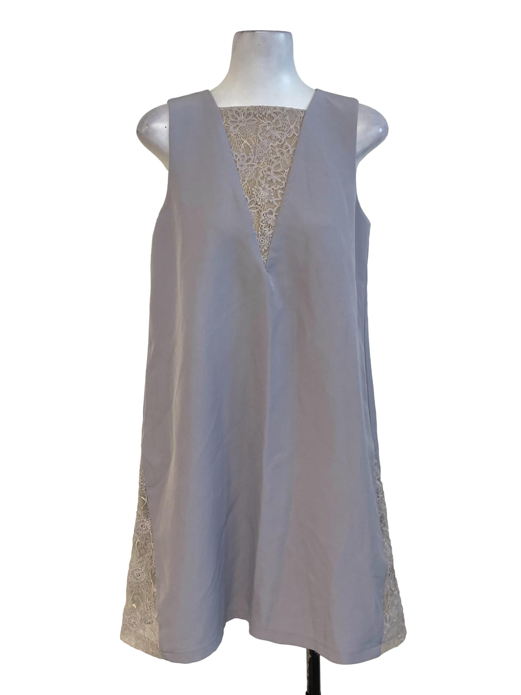 Greyish Purple Sleeveless Dress