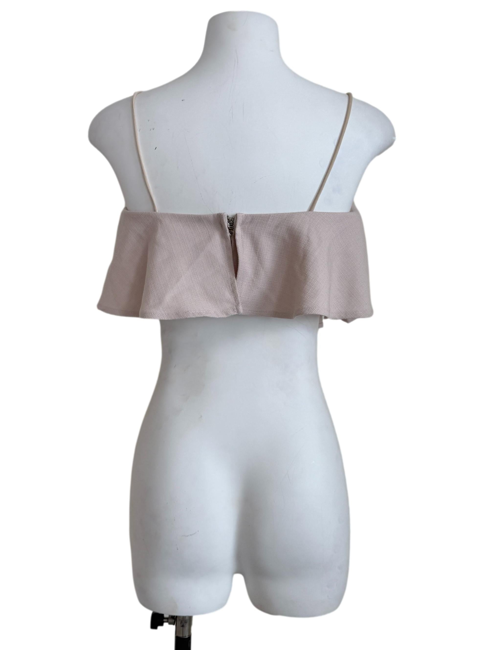 Lemonade Pink Pleated Crop Top