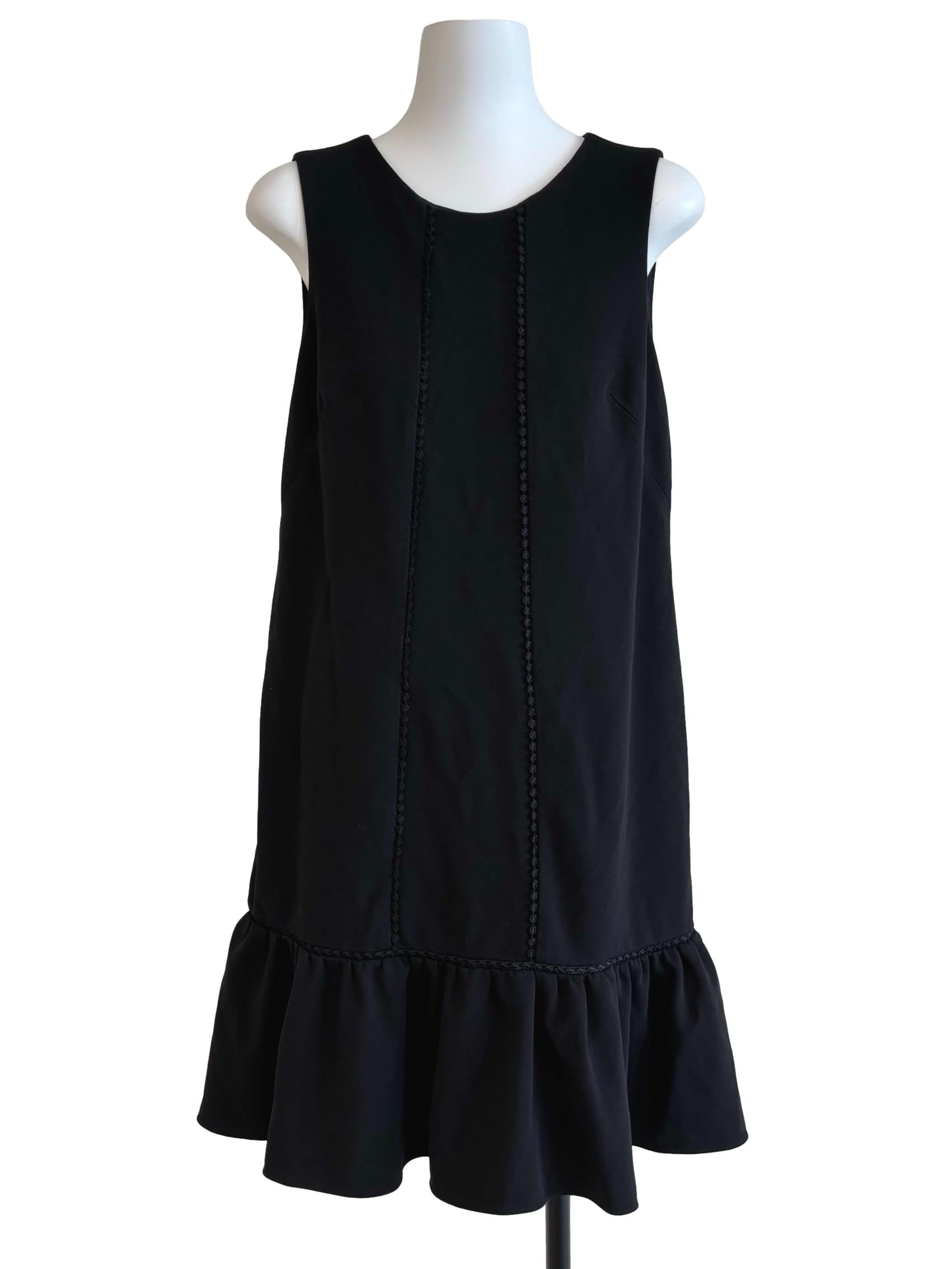 Raven Black Mini Drop Waist Dress
