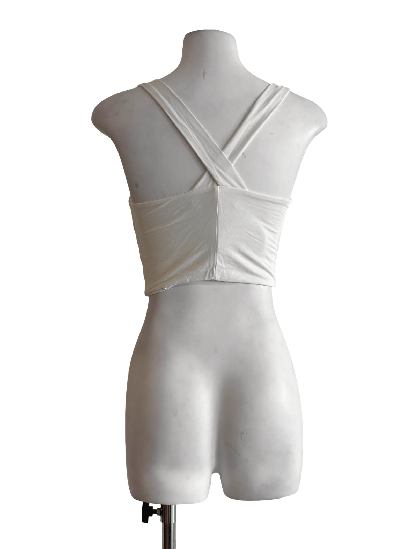 Ivory White Front Cross Camisole Top