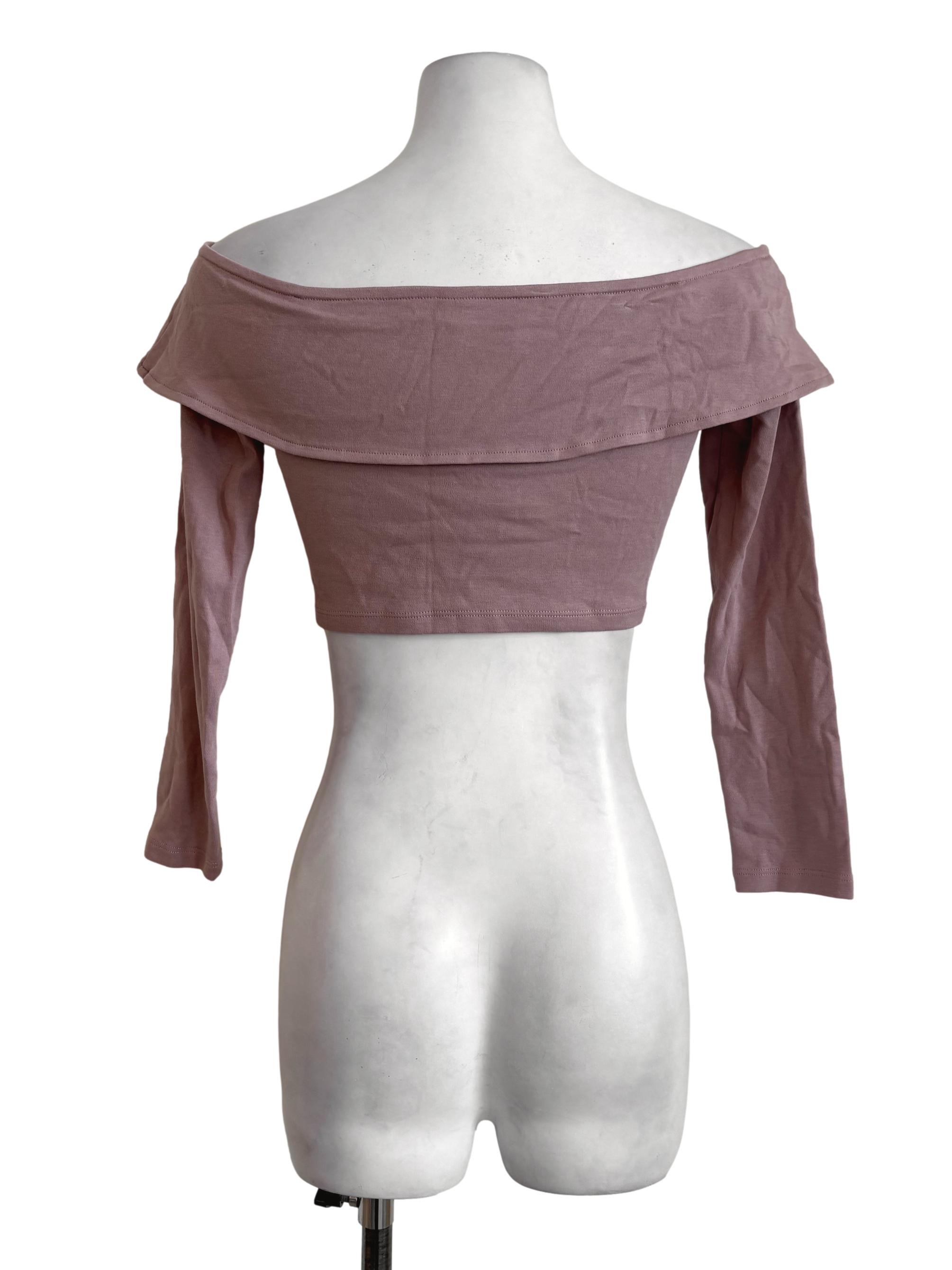Dusty Pink Layered Fitted Crop Top