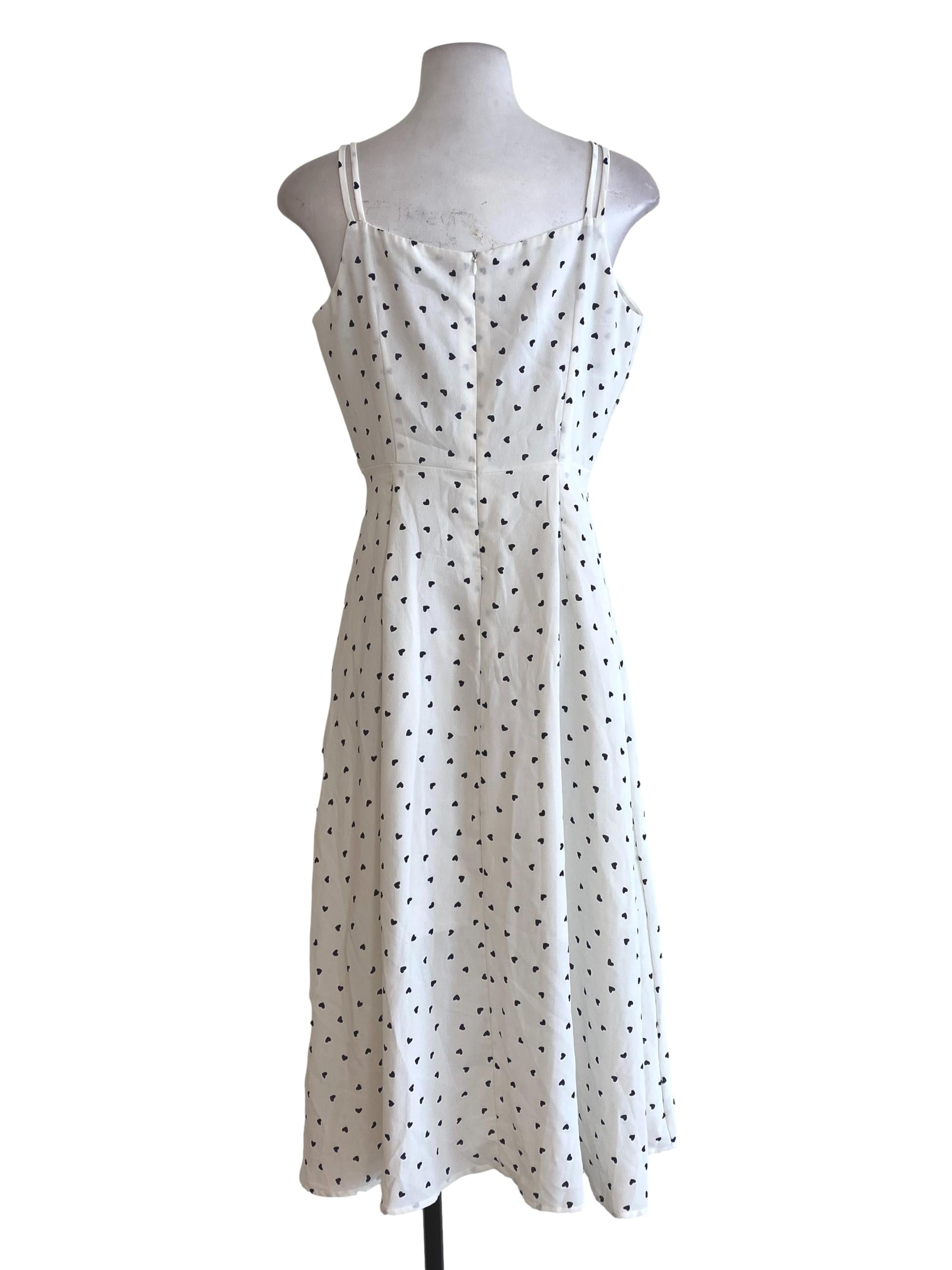 White Heart Patterned Dress