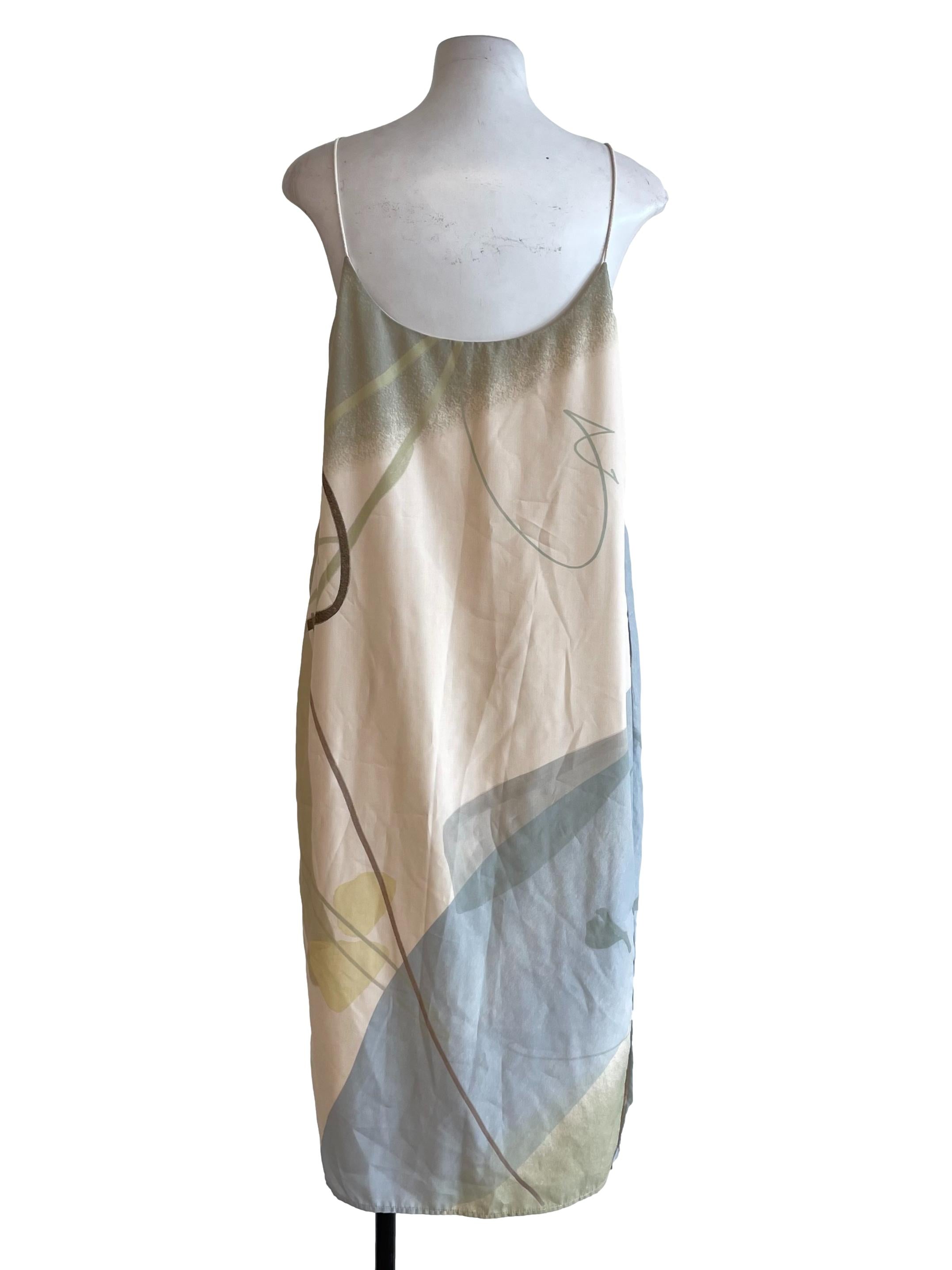 Ivory Pastel Print Slip Dress OSN