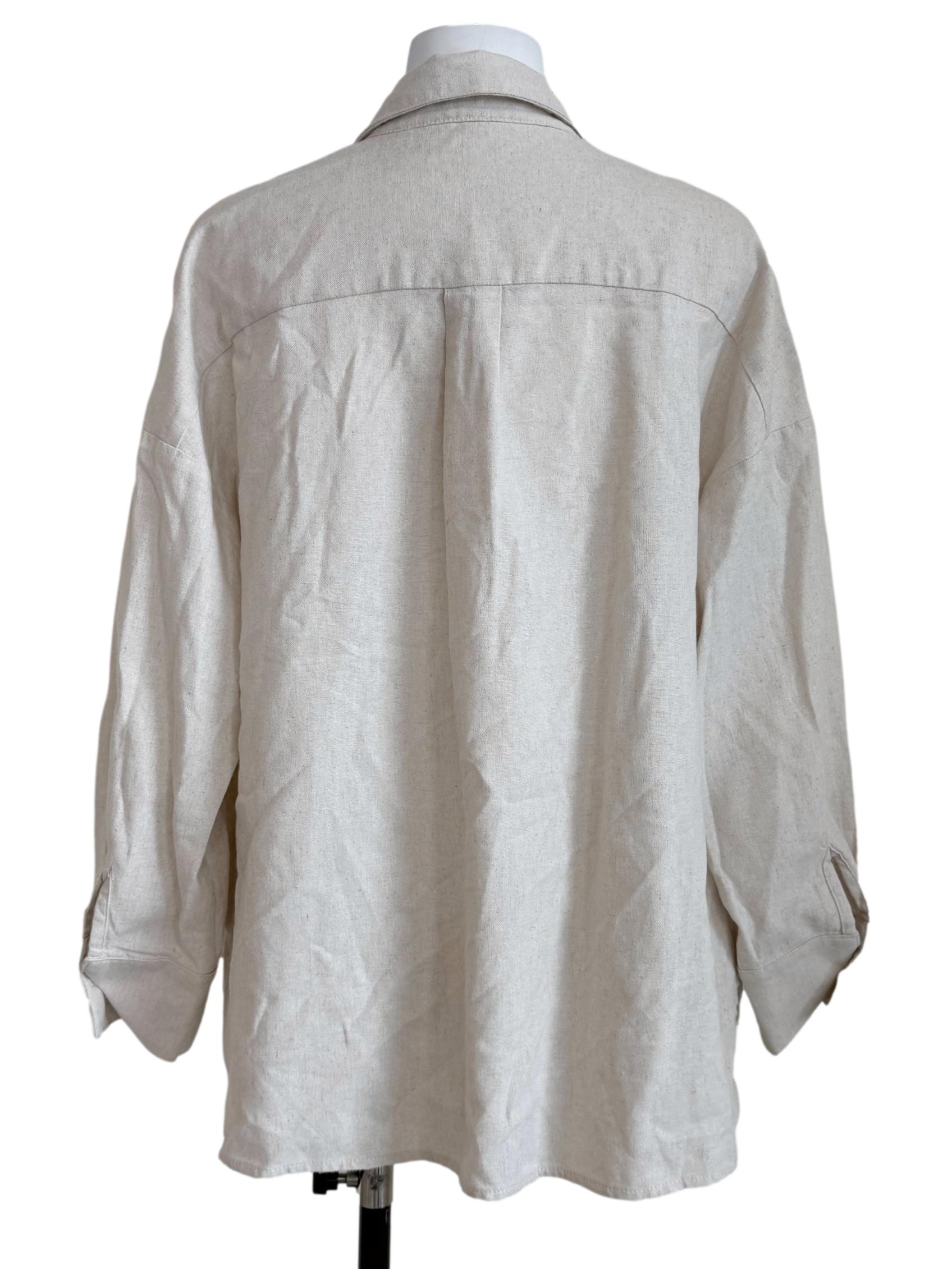 Lace Beige Long Sleeves Shirt