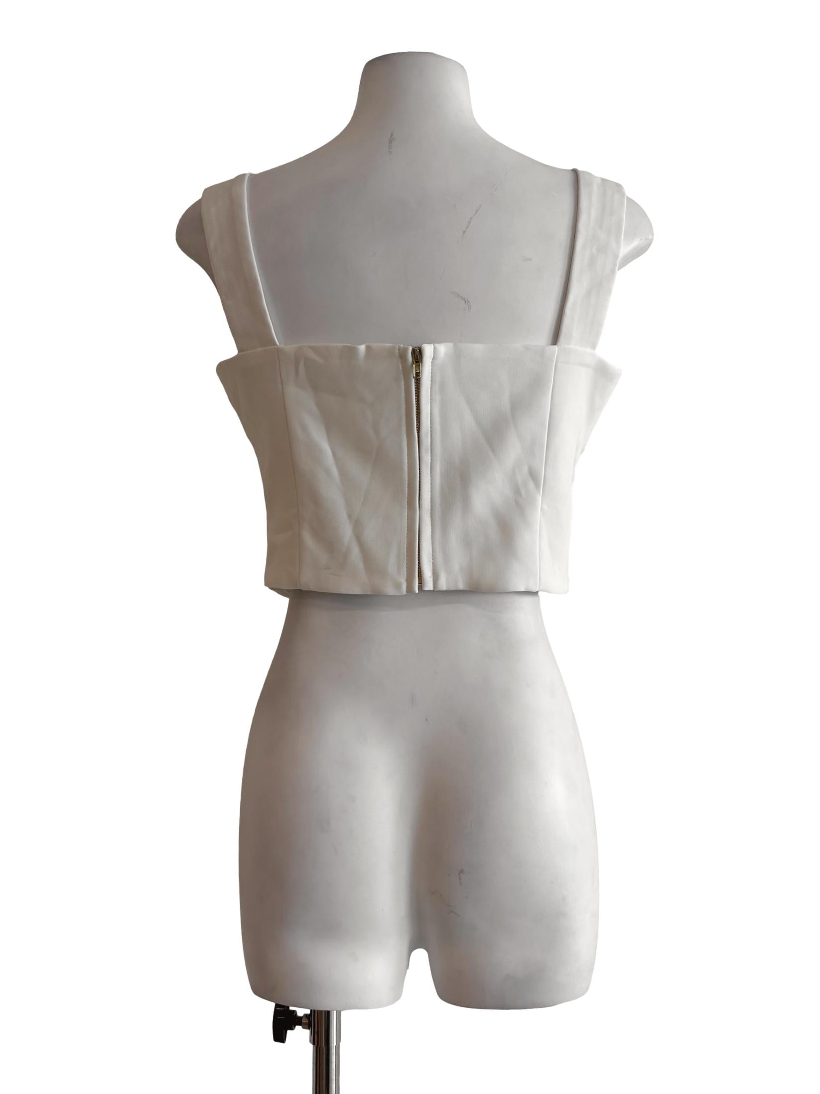 Pearl White Apron Neck Camisole