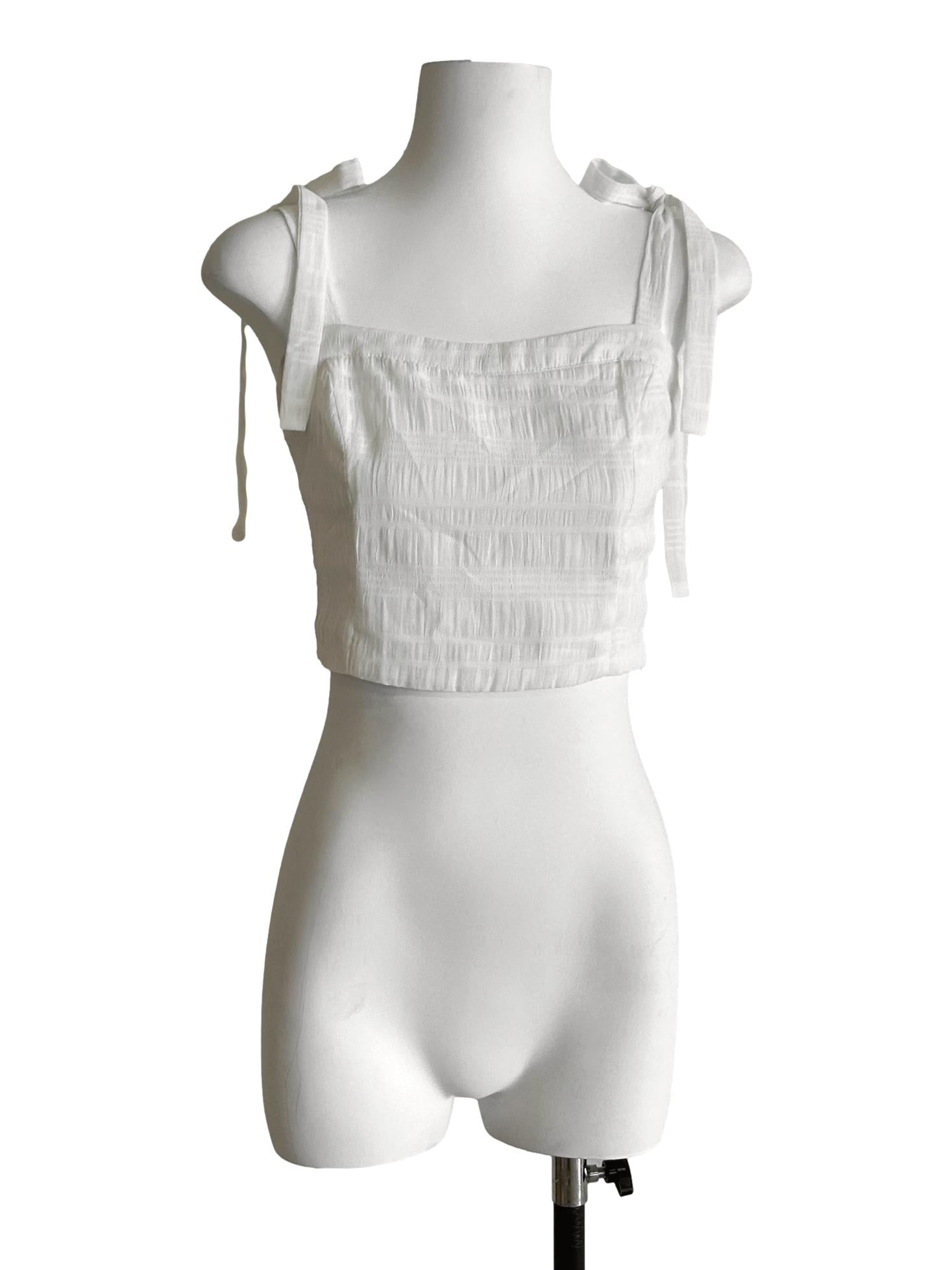 Daisy White Crop Top TWL