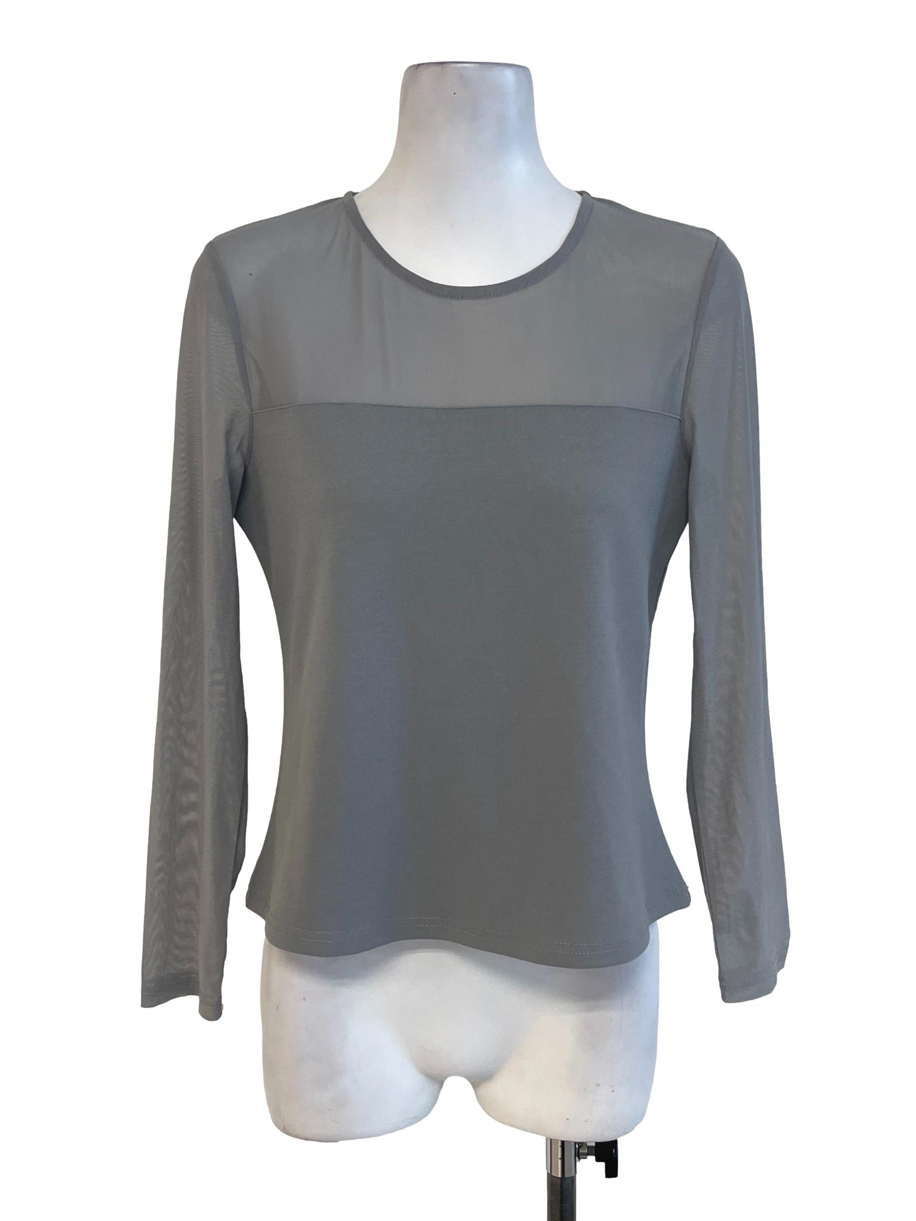 Grey Long Sleeve Top