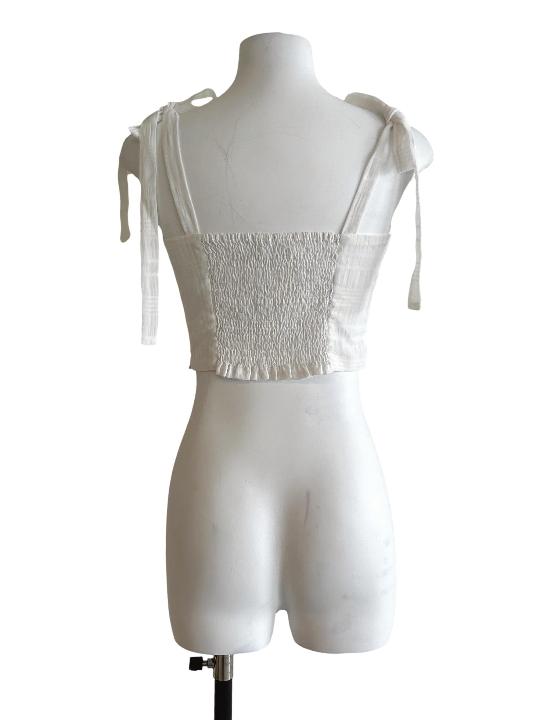 Daisy White Crop Top TWL