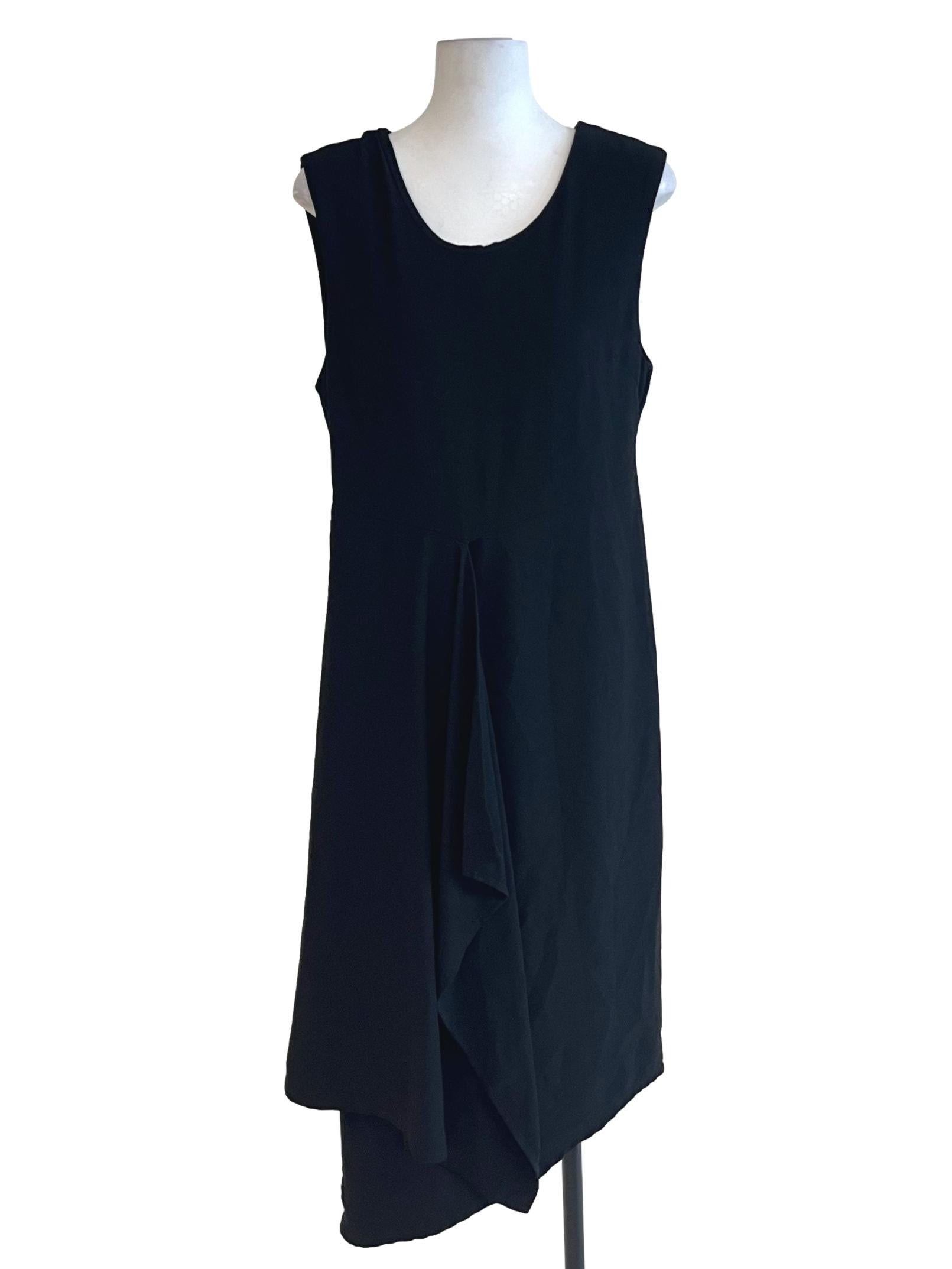 Black Jewel Neckline Asymmetrical Dress