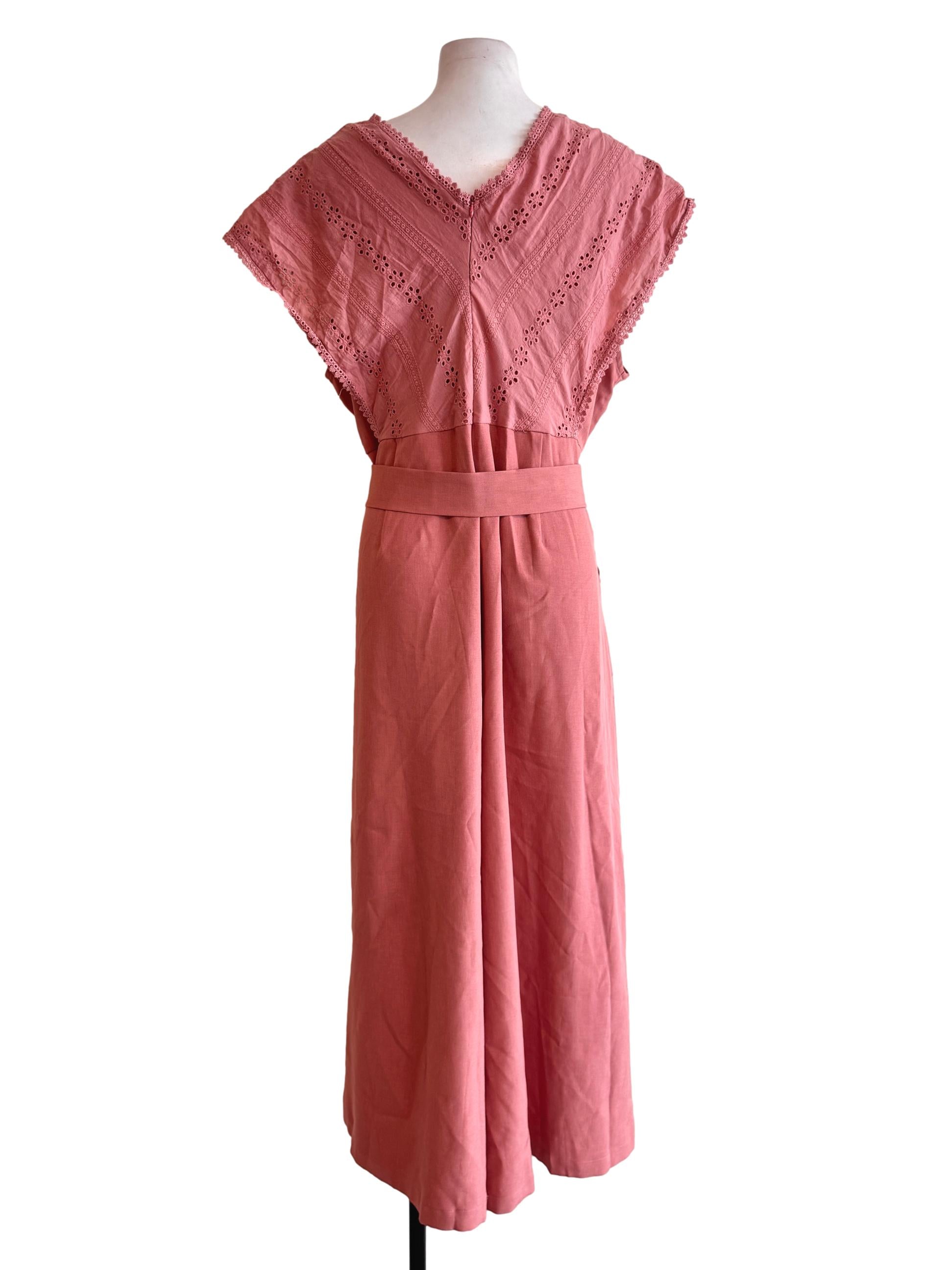 Blush Pink Eyelet Jumpsuits