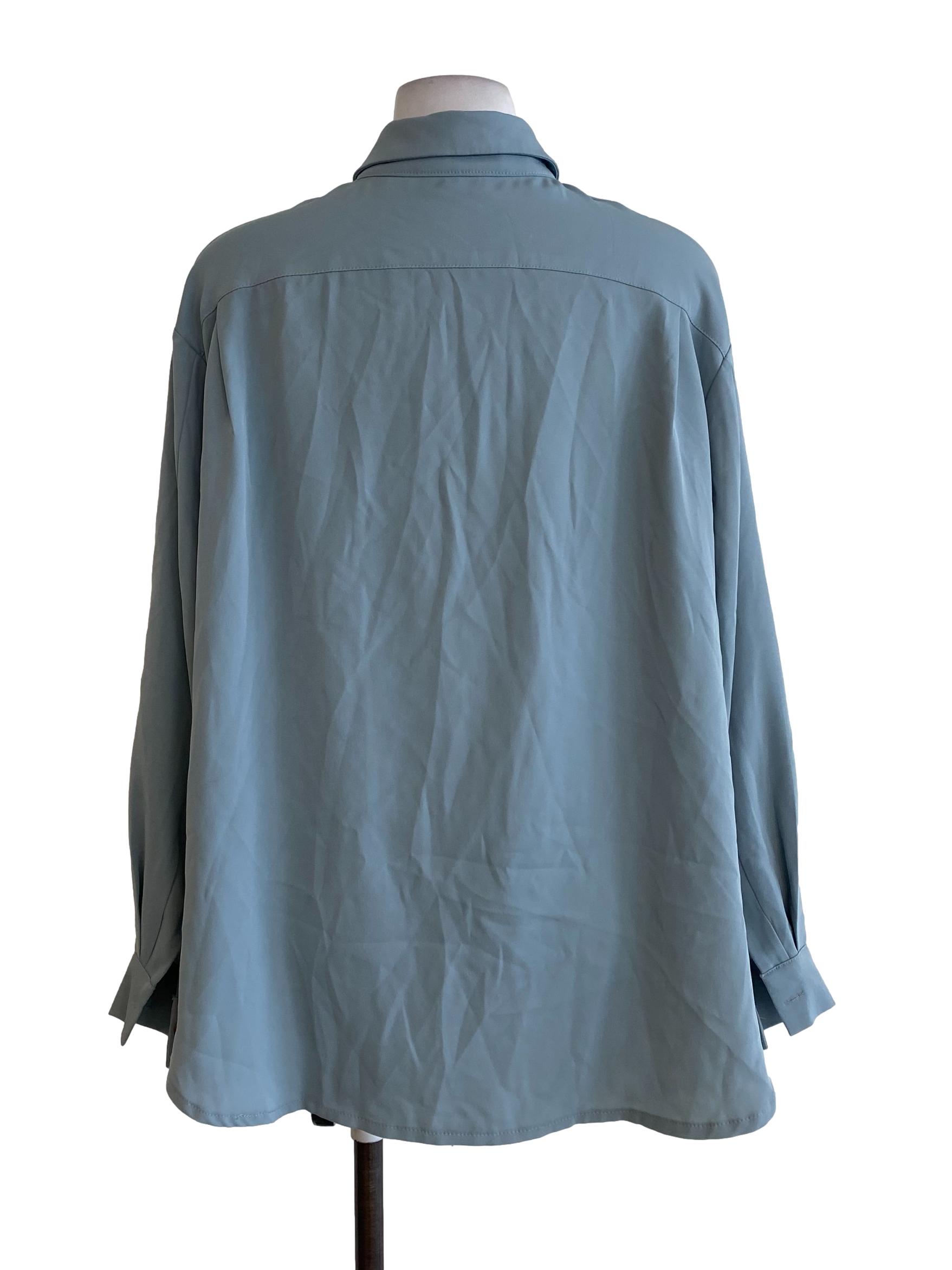 Dusty Blue Button Down Top