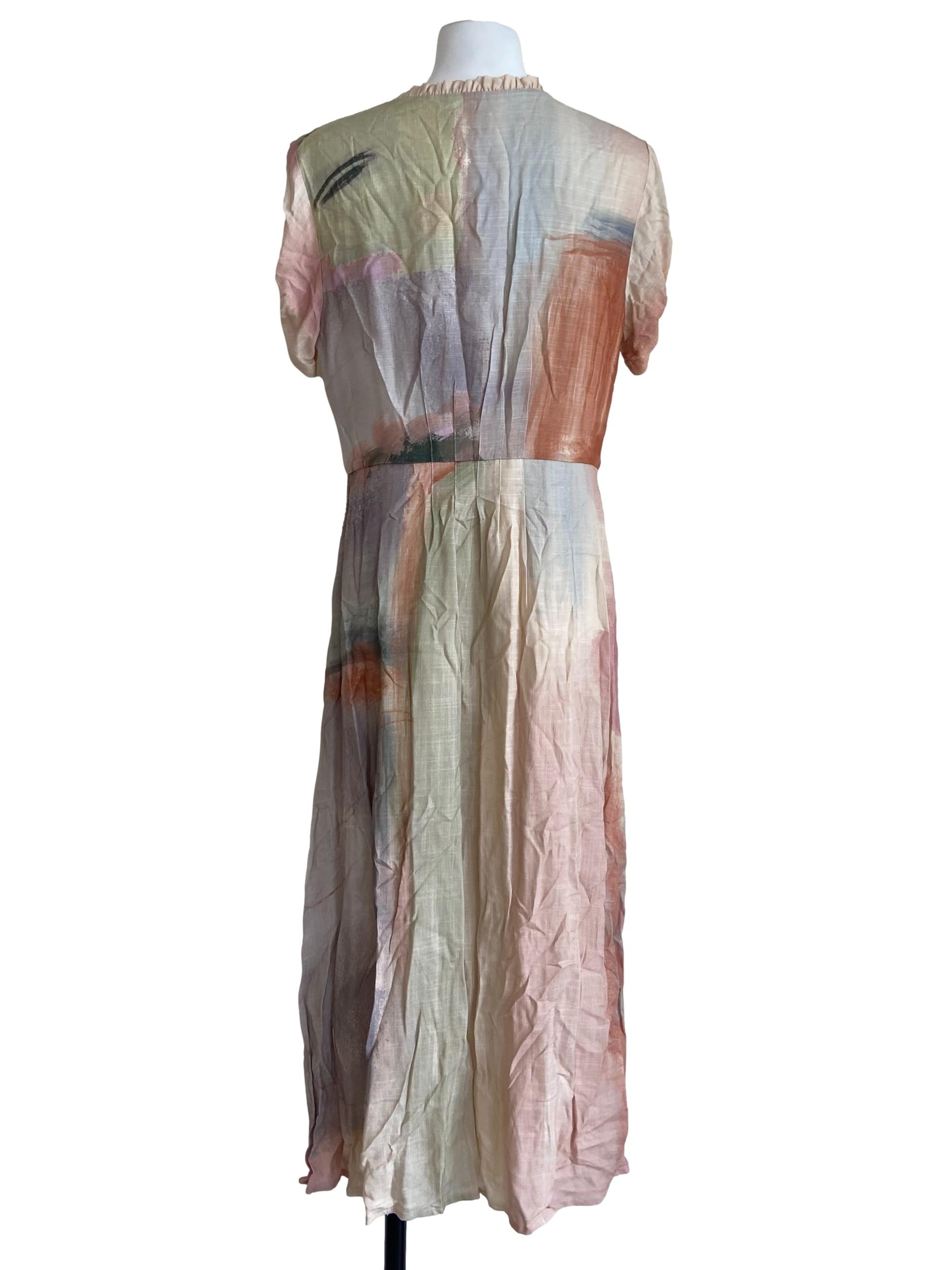 Pastel Soleil Ruffle Collar Midi Dress OSN