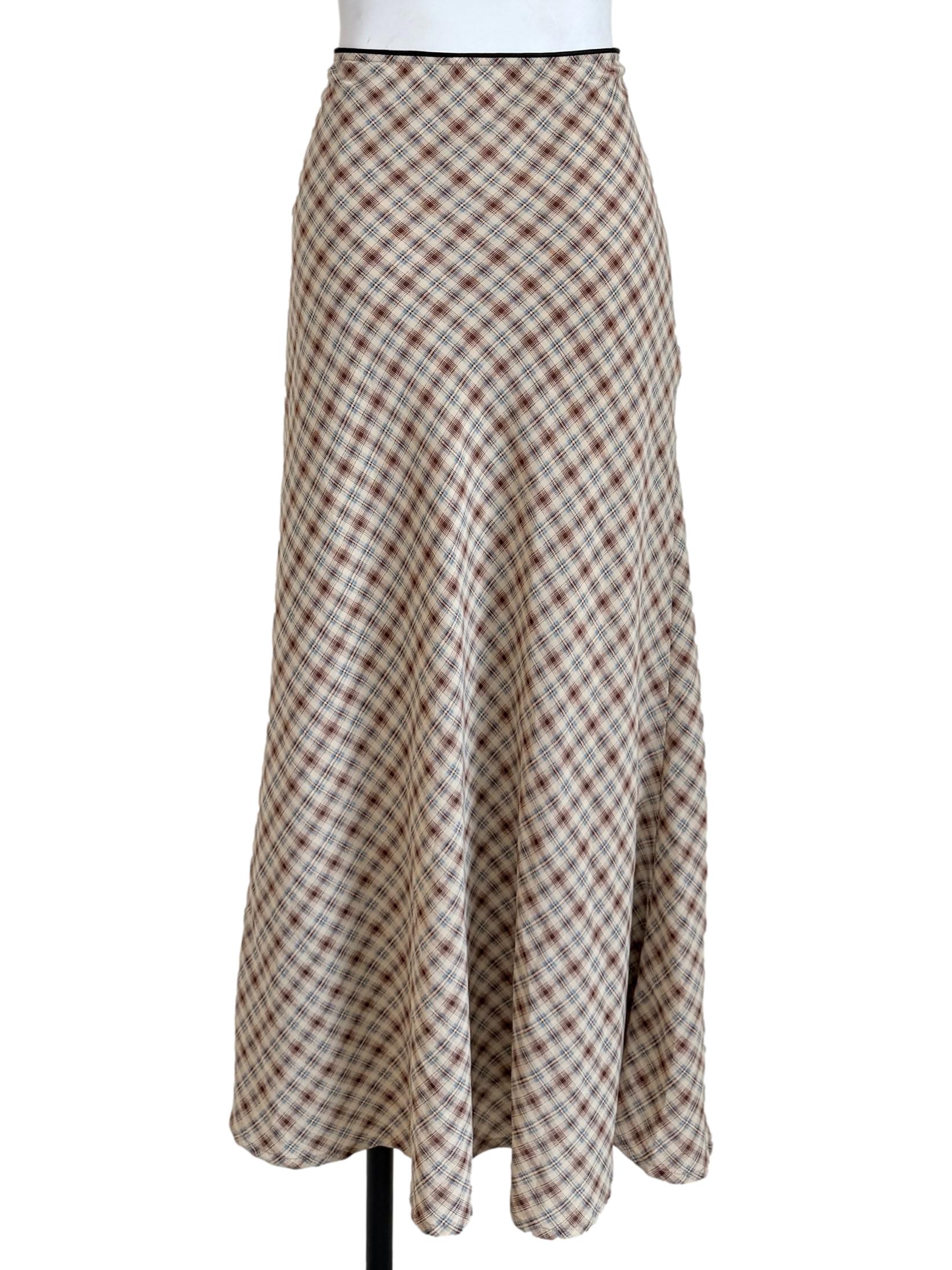 Tortilla Brown Checkered Skirt