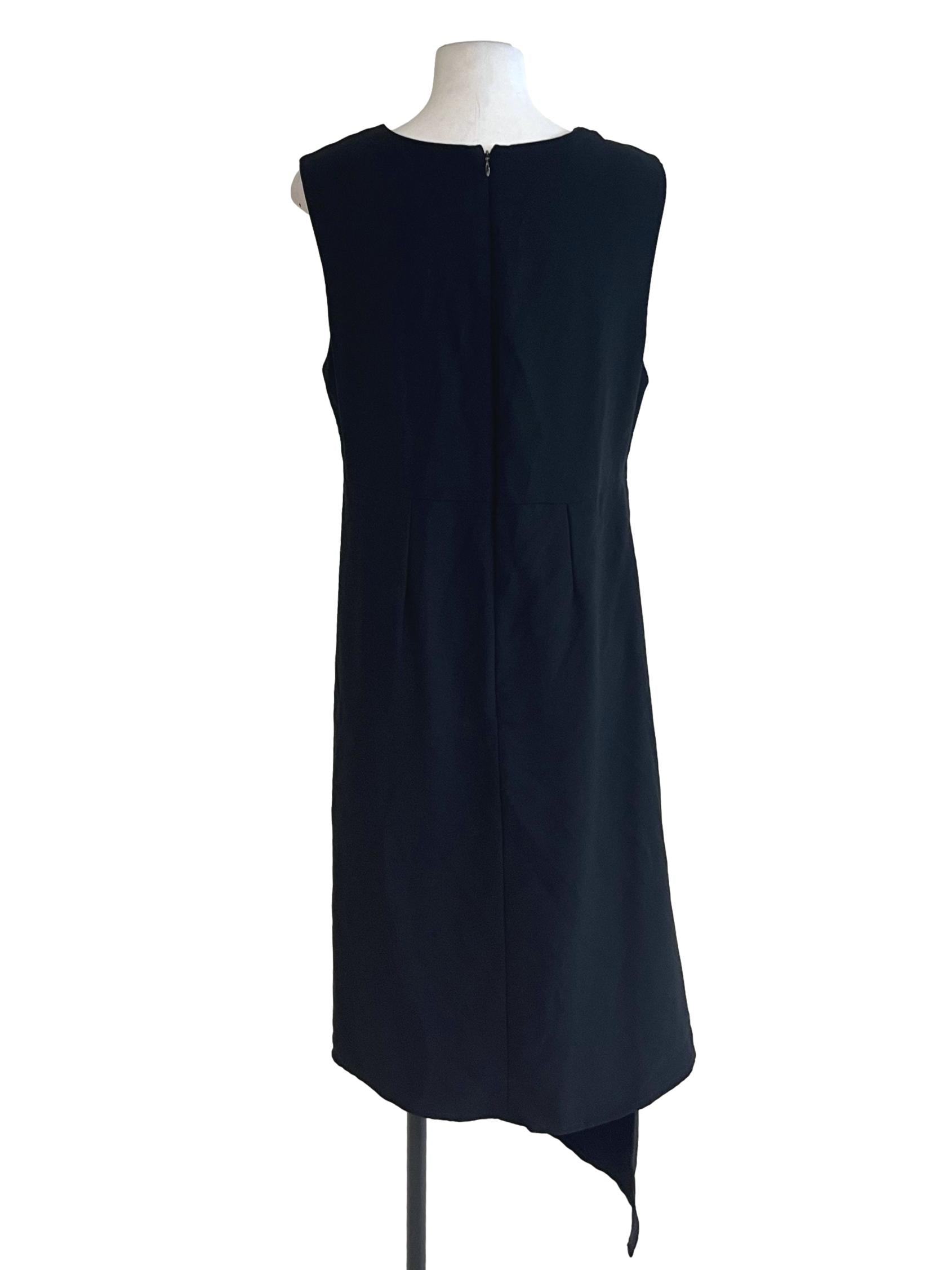 Black Jewel Neckline Asymmetrical Dress
