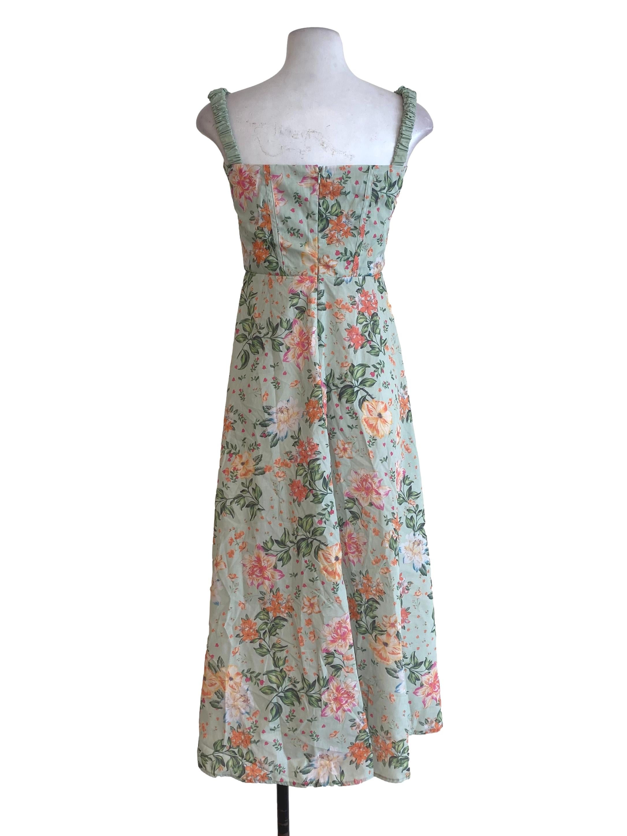 Green Floral Slip Dress