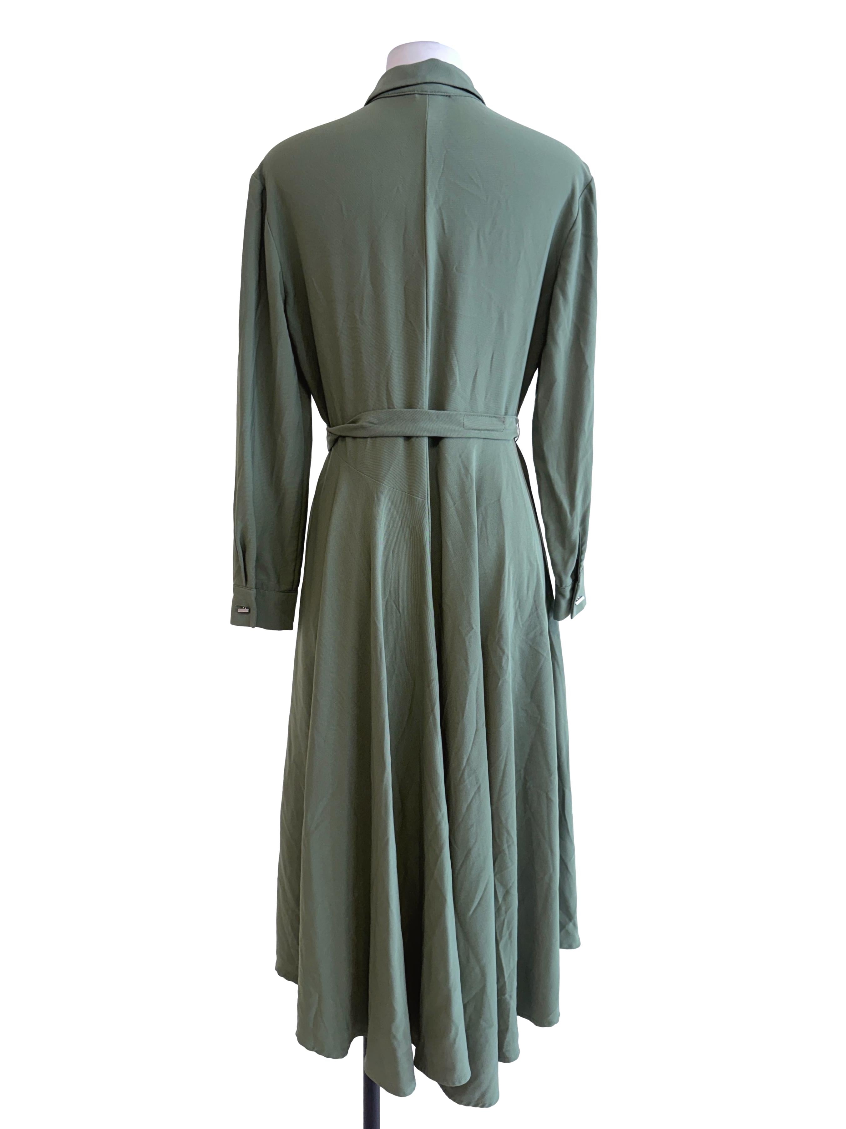Green Shirt Midi Dress