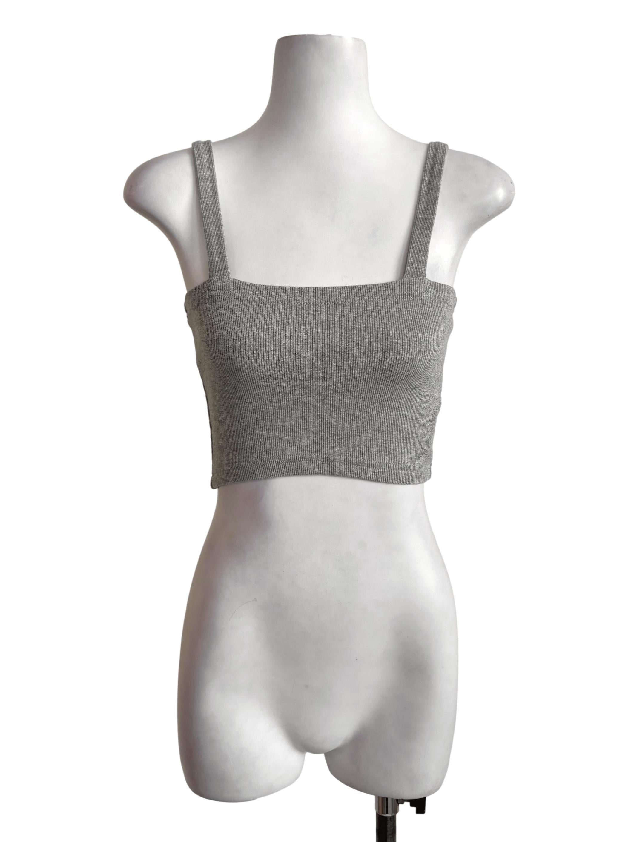 Grey Knitted Cropped Cami TCL