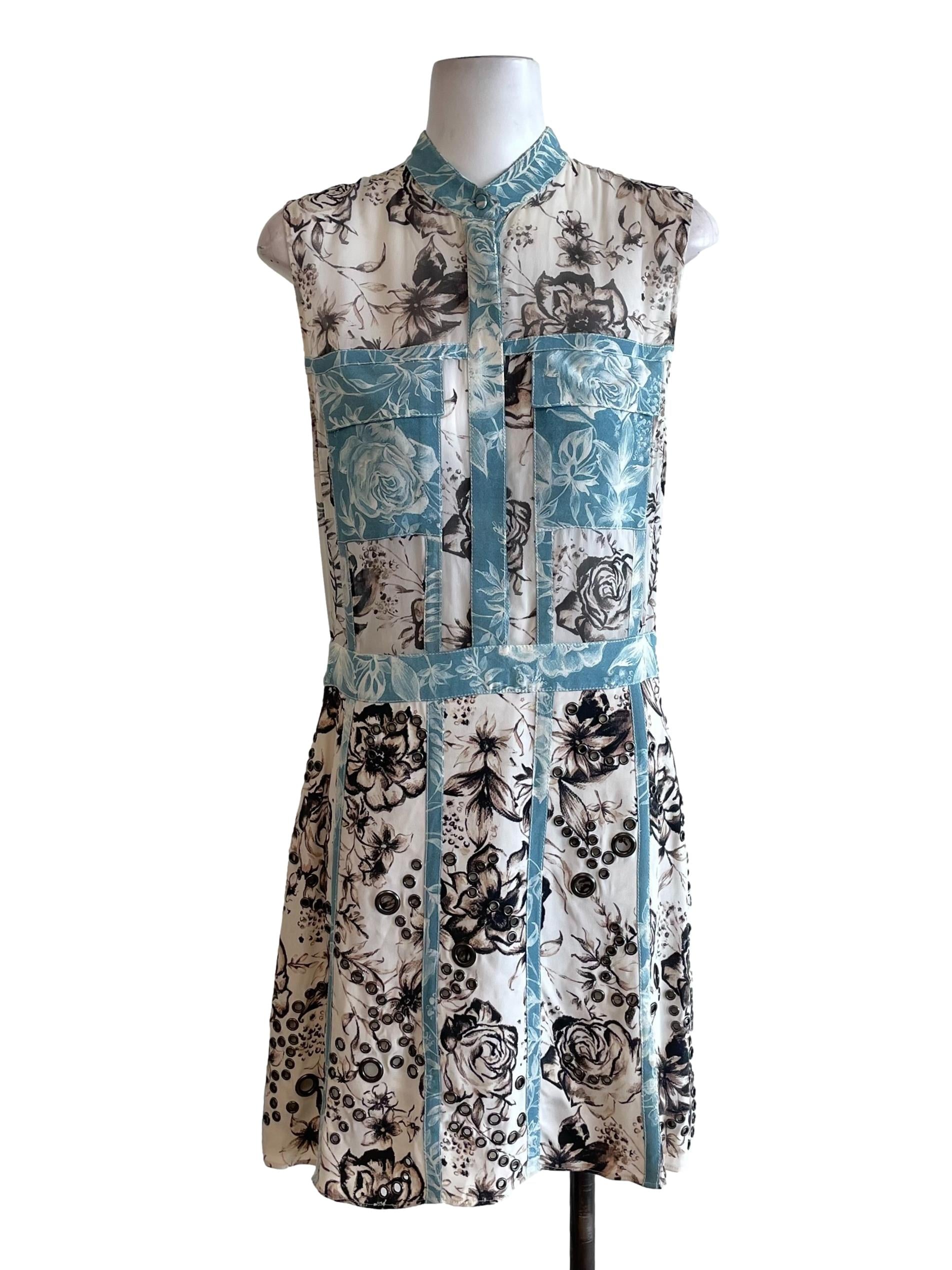 Ivory&Teal Hollow Floral Shirt Dress