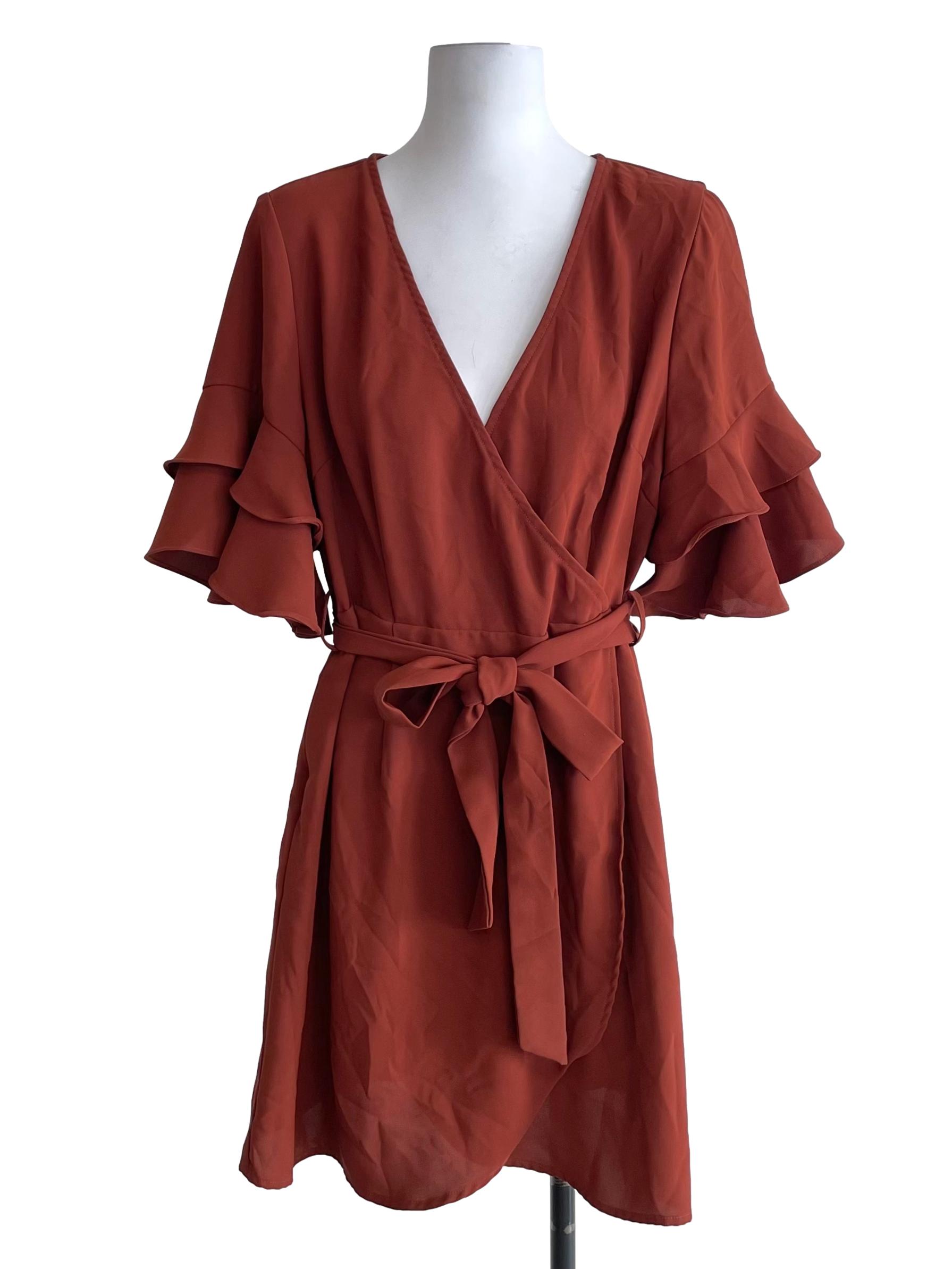 Marmalade Orange Layer Sleeve A-Line Dress