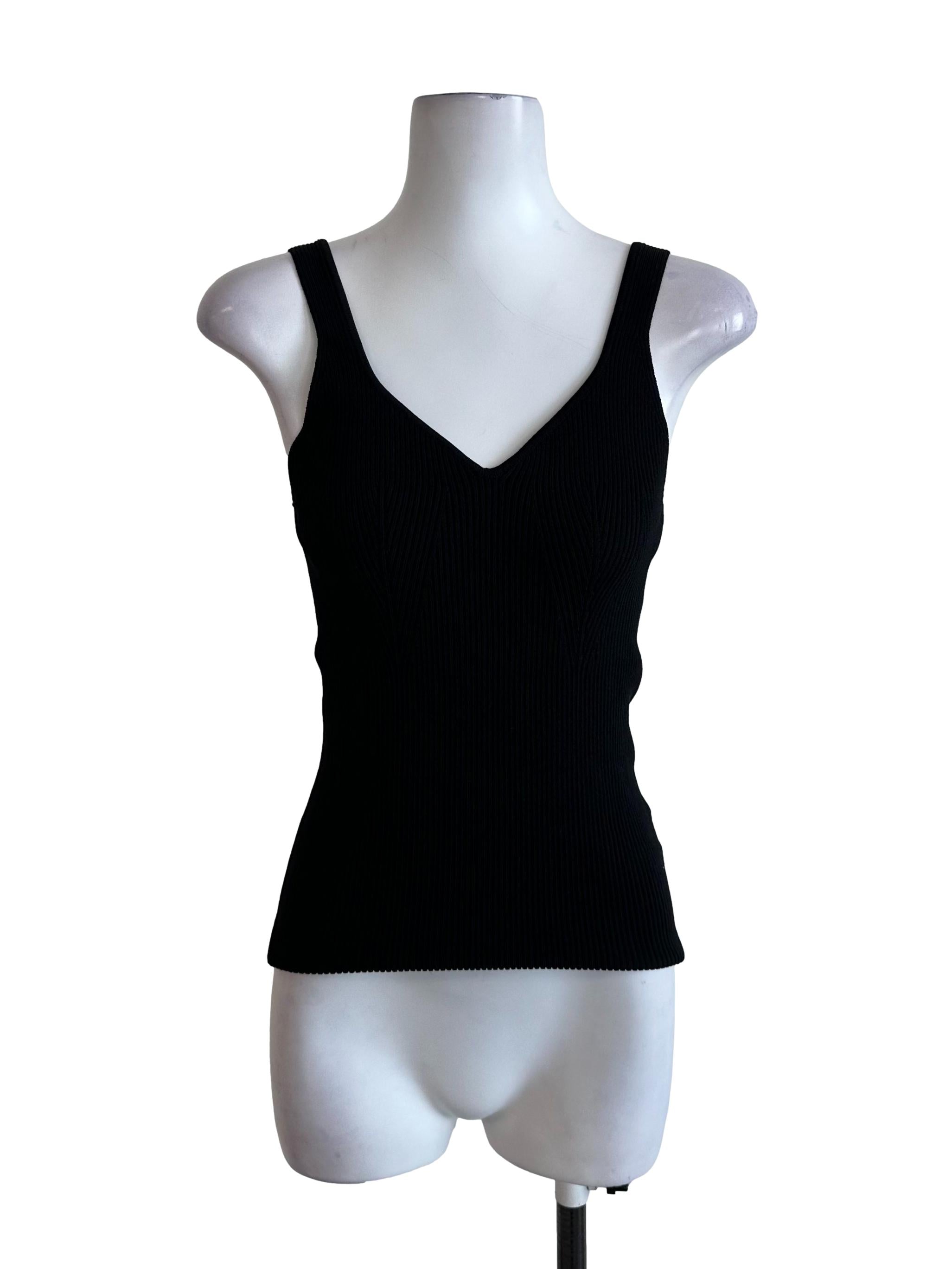 Raven Black V Neck Knit Top