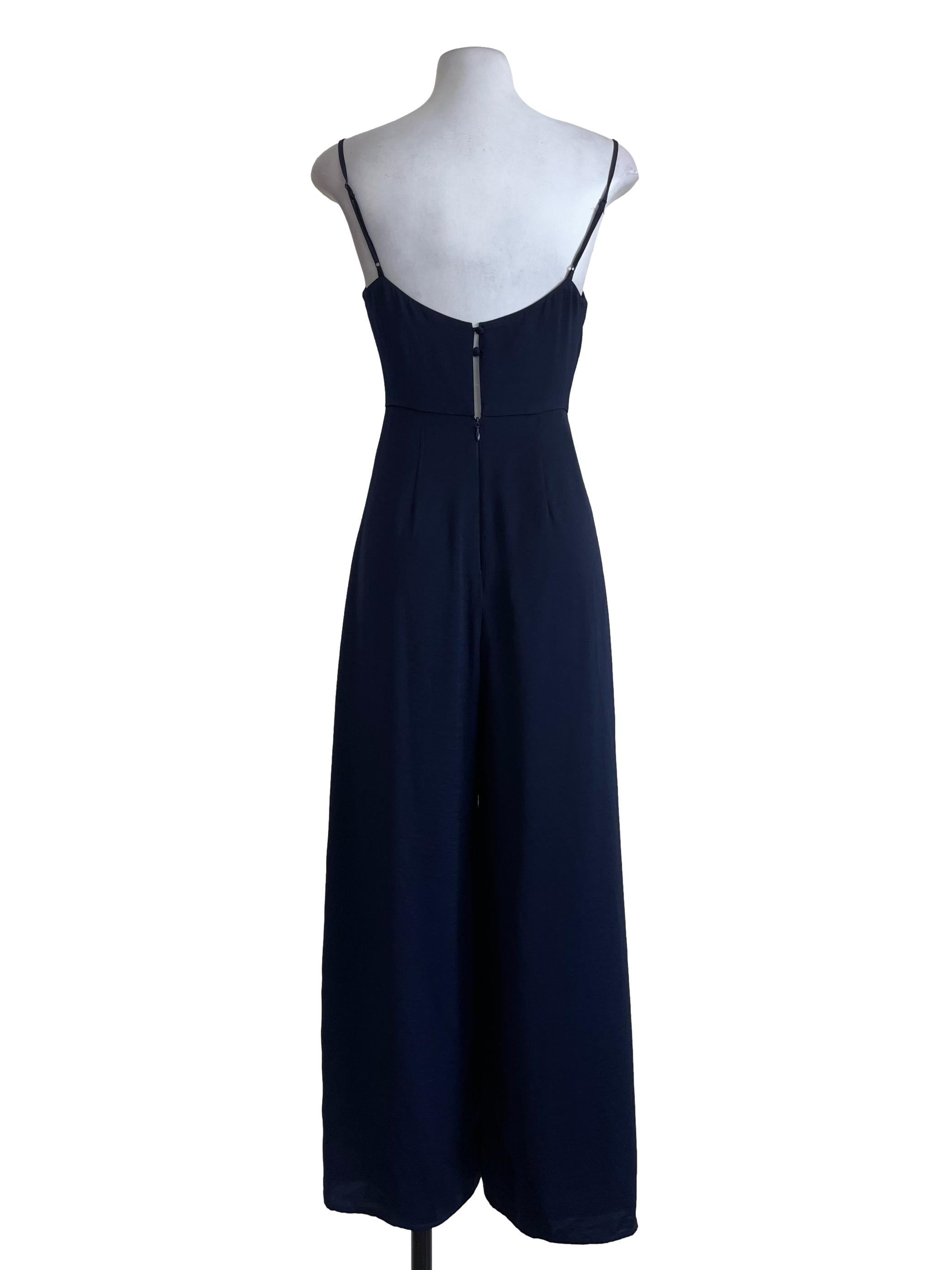 Blue Crinkled Satin Overalls