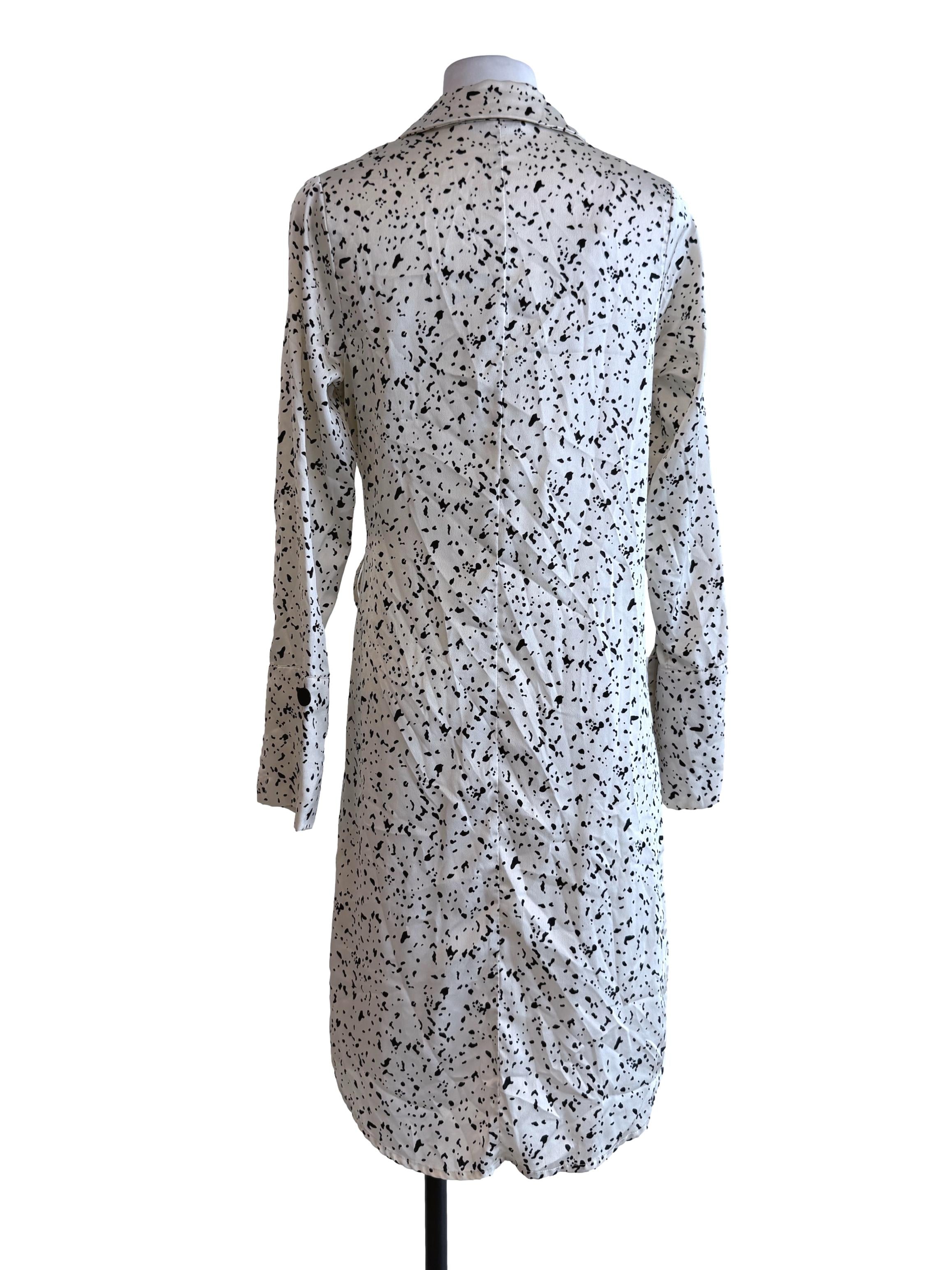 White Printed Wrap Dress