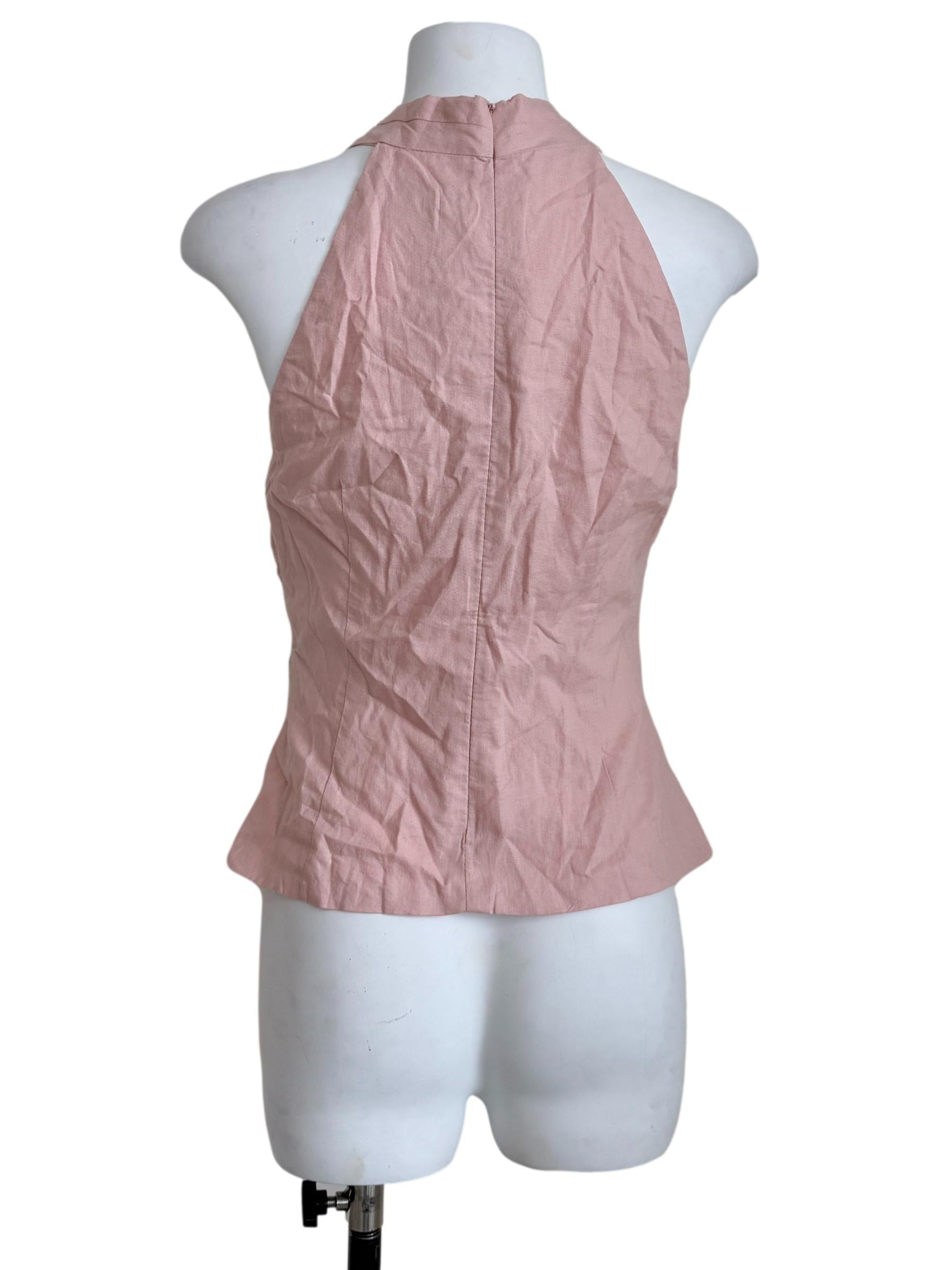 Flamingo Pink Halter Neck Top