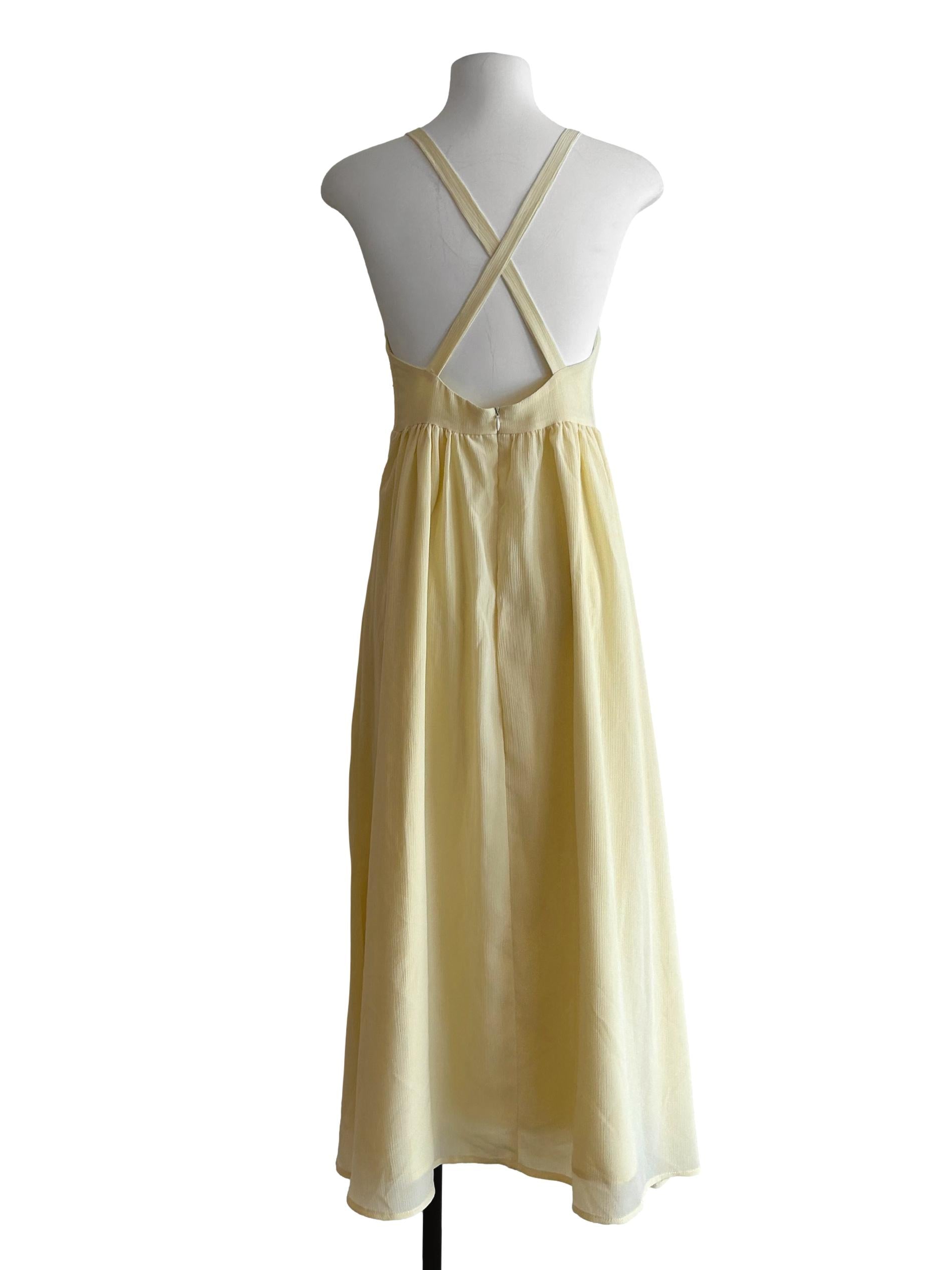Light Yellow Backless Dress TWL