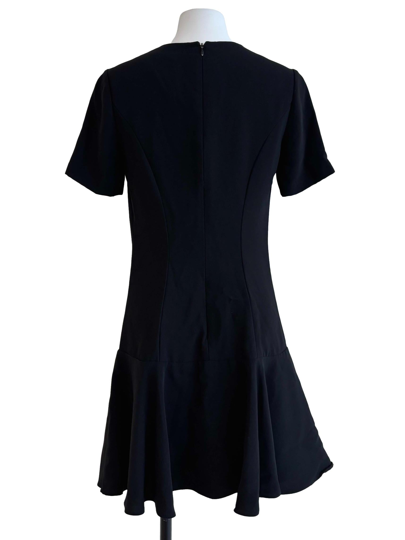 Ink Black Short Sleeve A-Line Dress
