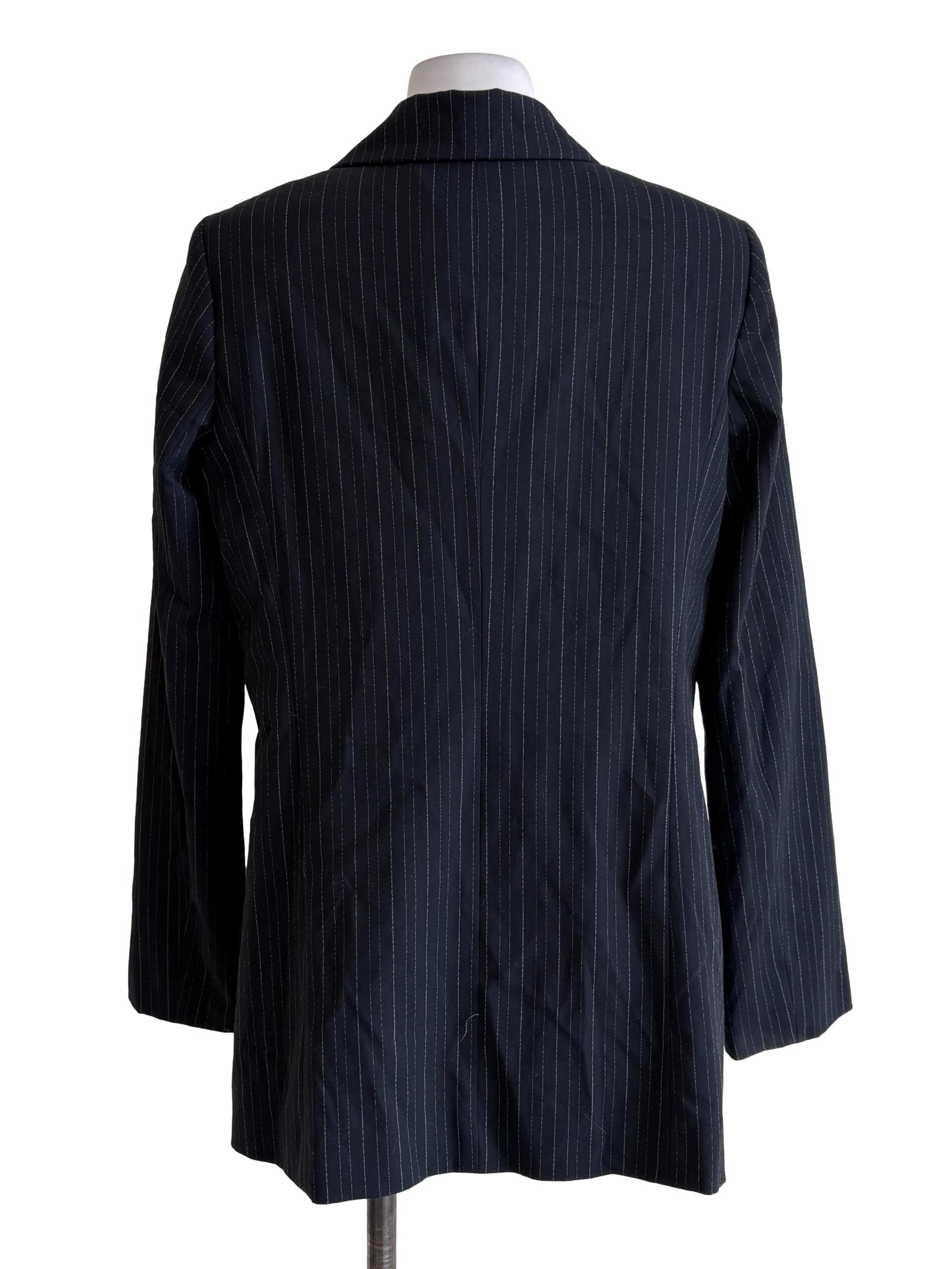 Indigo Blue Stripes Double Breasted Blazer