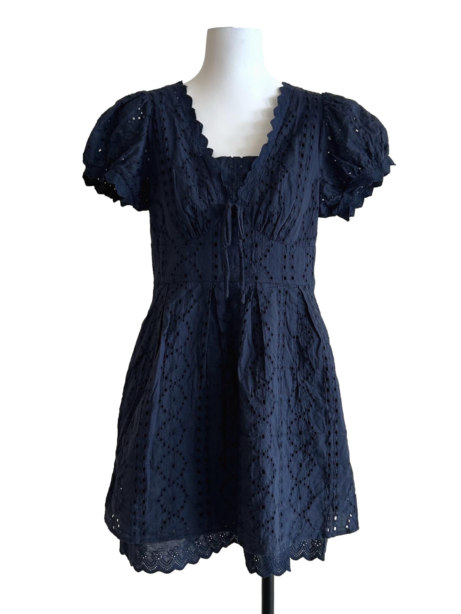 Faded Blue Embroidered Dress