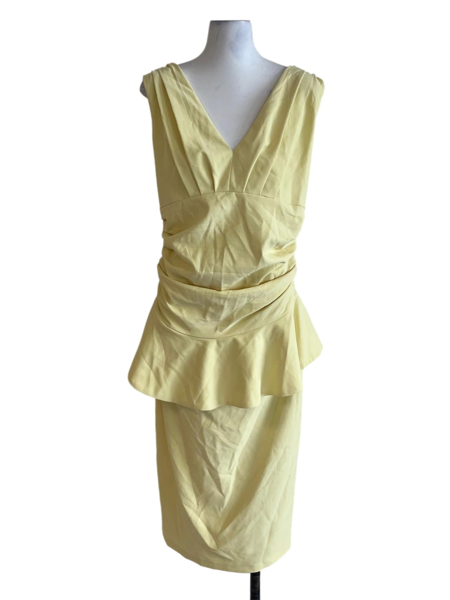 Banana Yellow V-Neck Sheath Dress